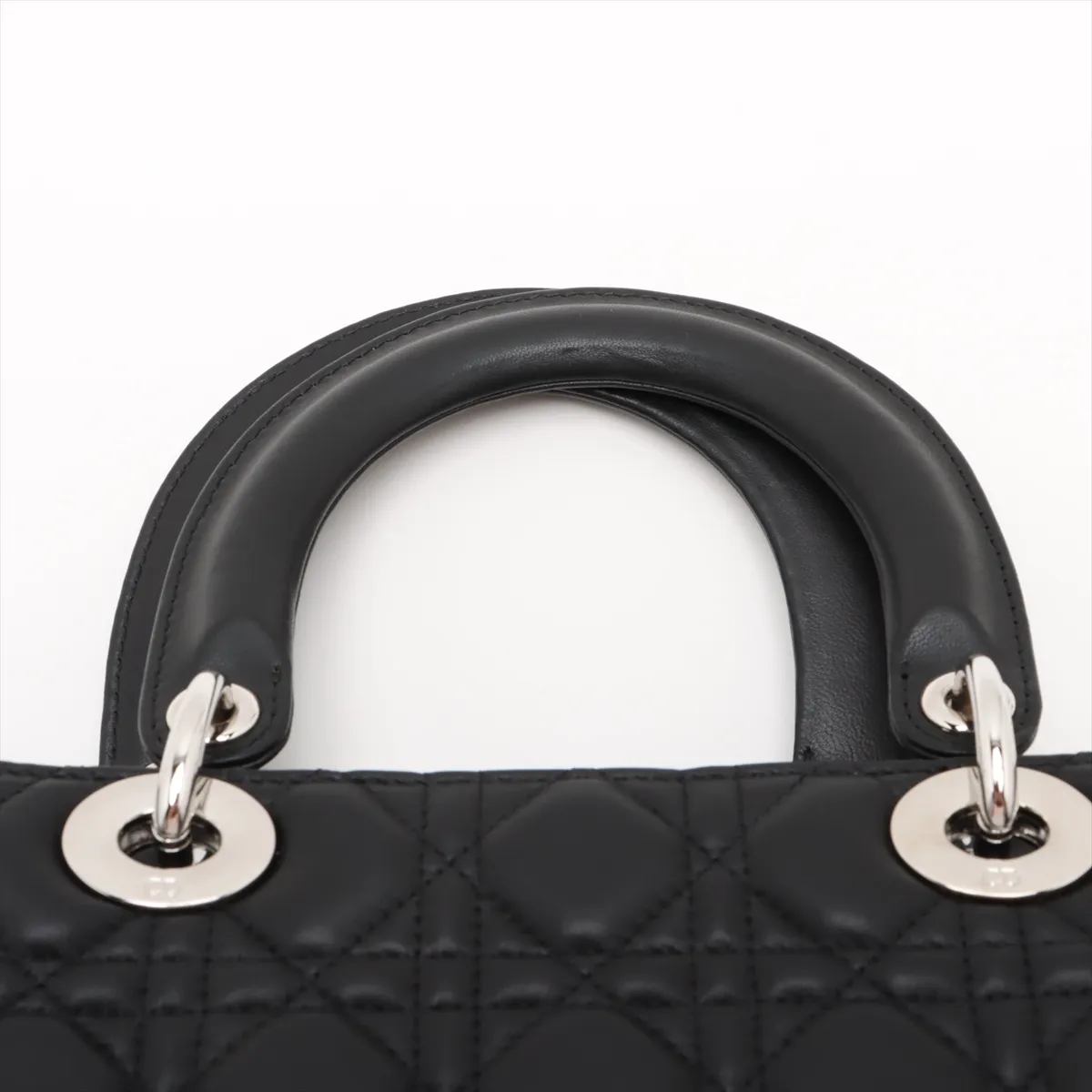 Cannage Lady Dior Leather 2WAY Handbag Black — view 6