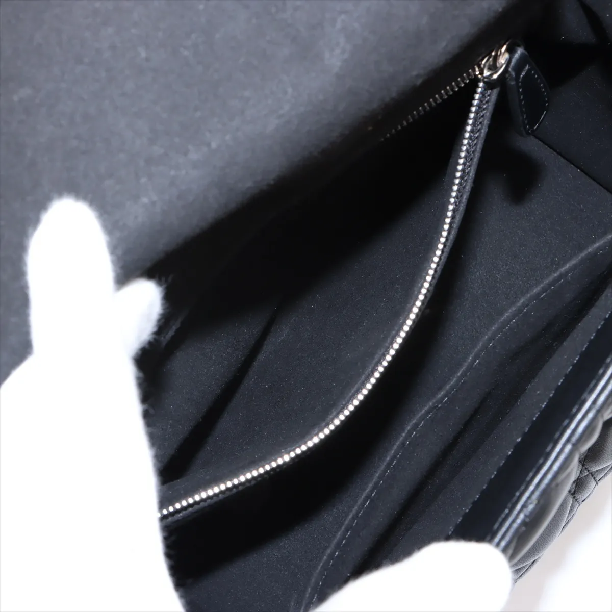 Cannage Lady Dior Leather 2WAY Handbag Black — view 9