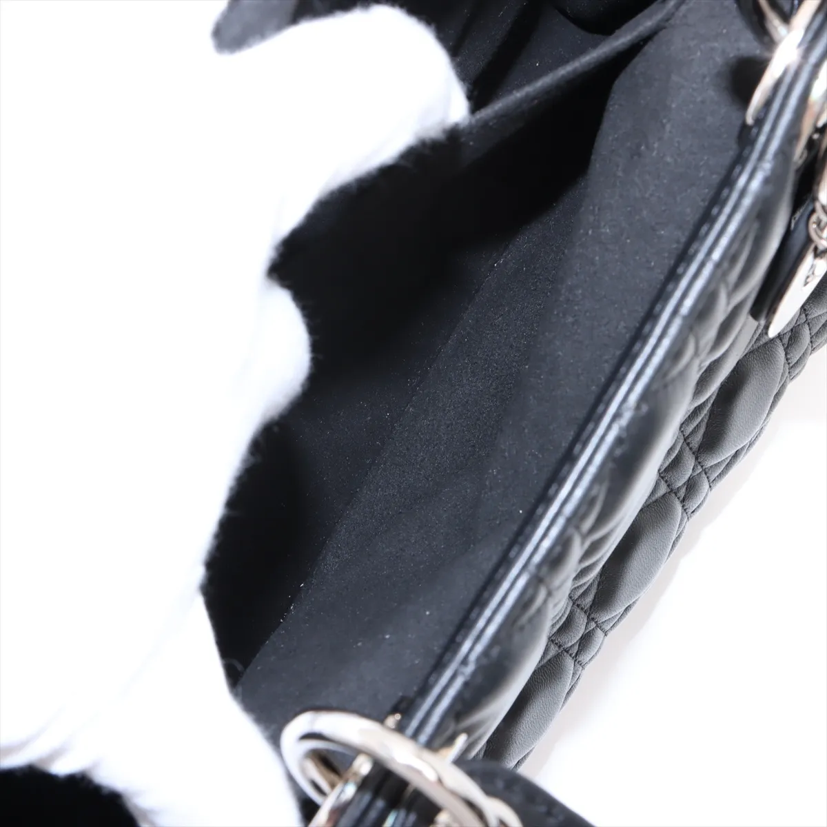 Cannage Lady Dior Leather 2WAY Handbag Black — view 10