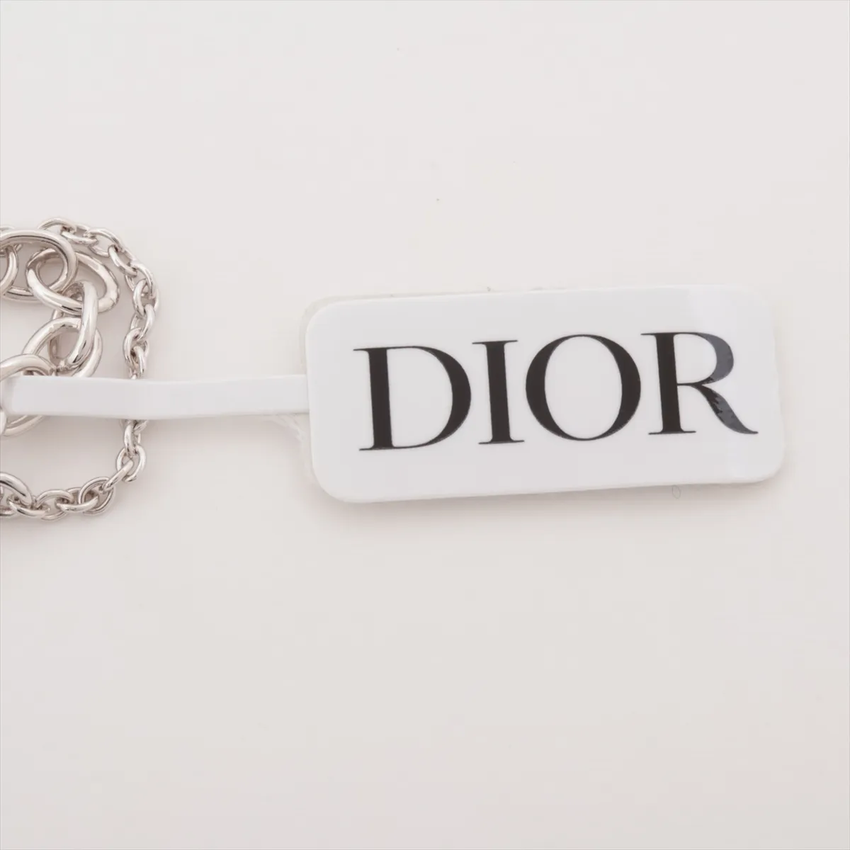 Clair D Lune necklace, metal and rhinestone, silver, some wear and tarnishing. — view 6