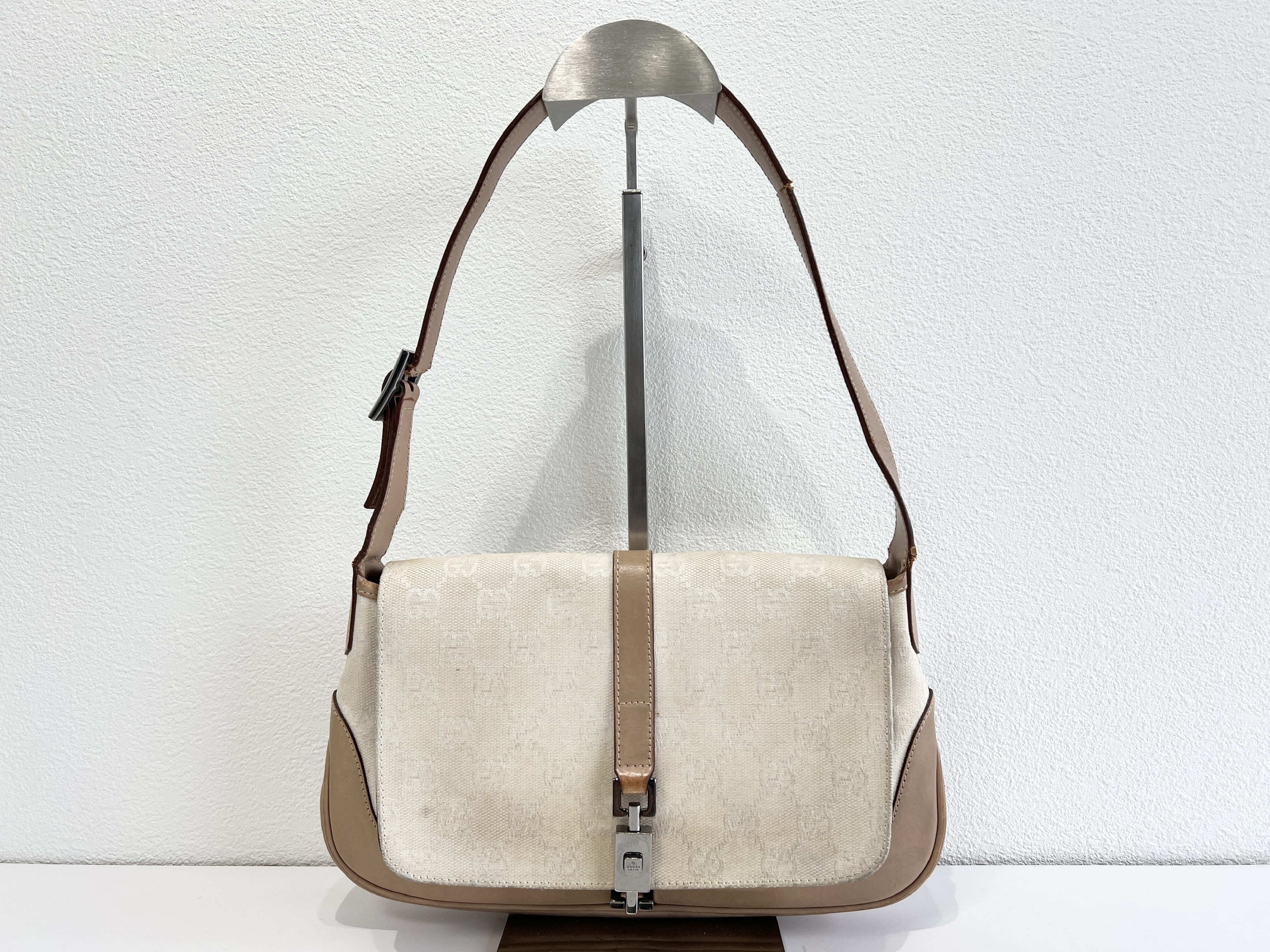 Jackie GG Leather Canvas Shoulder Bag (One Shoulder Bag) — view 2