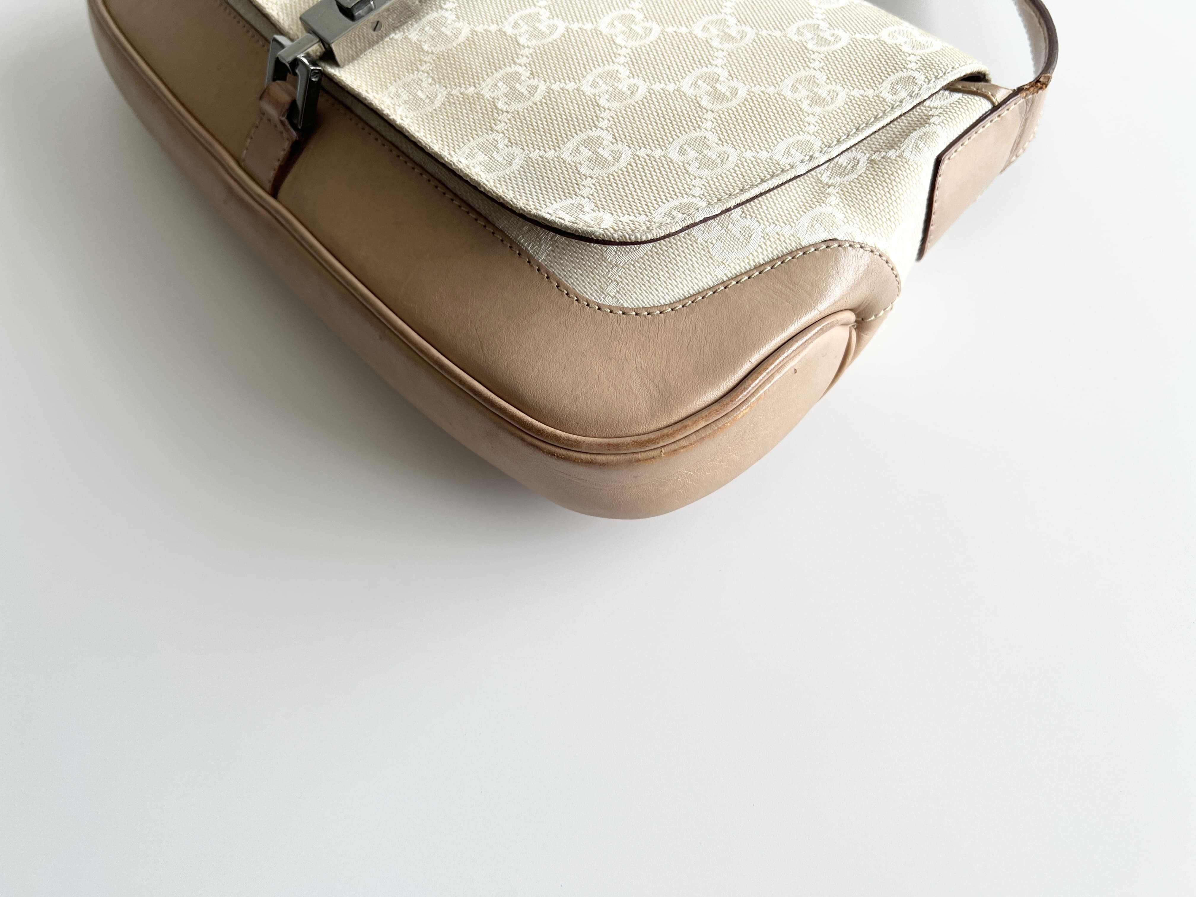 Jackie GG Leather Canvas Shoulder Bag (One Shoulder Bag) — view 12