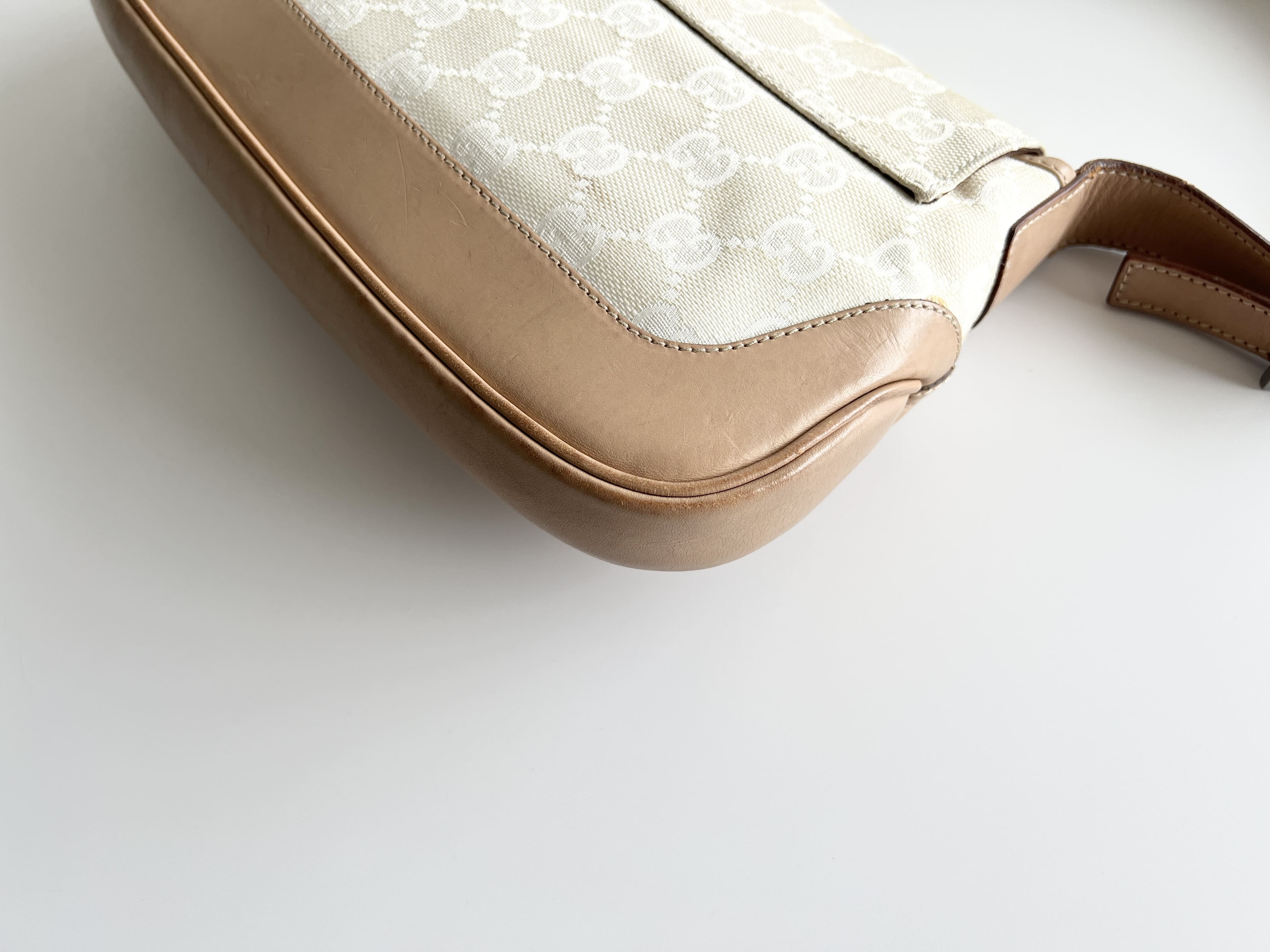 Jackie GG Leather Canvas Shoulder Bag (One Shoulder Bag) — view 14
