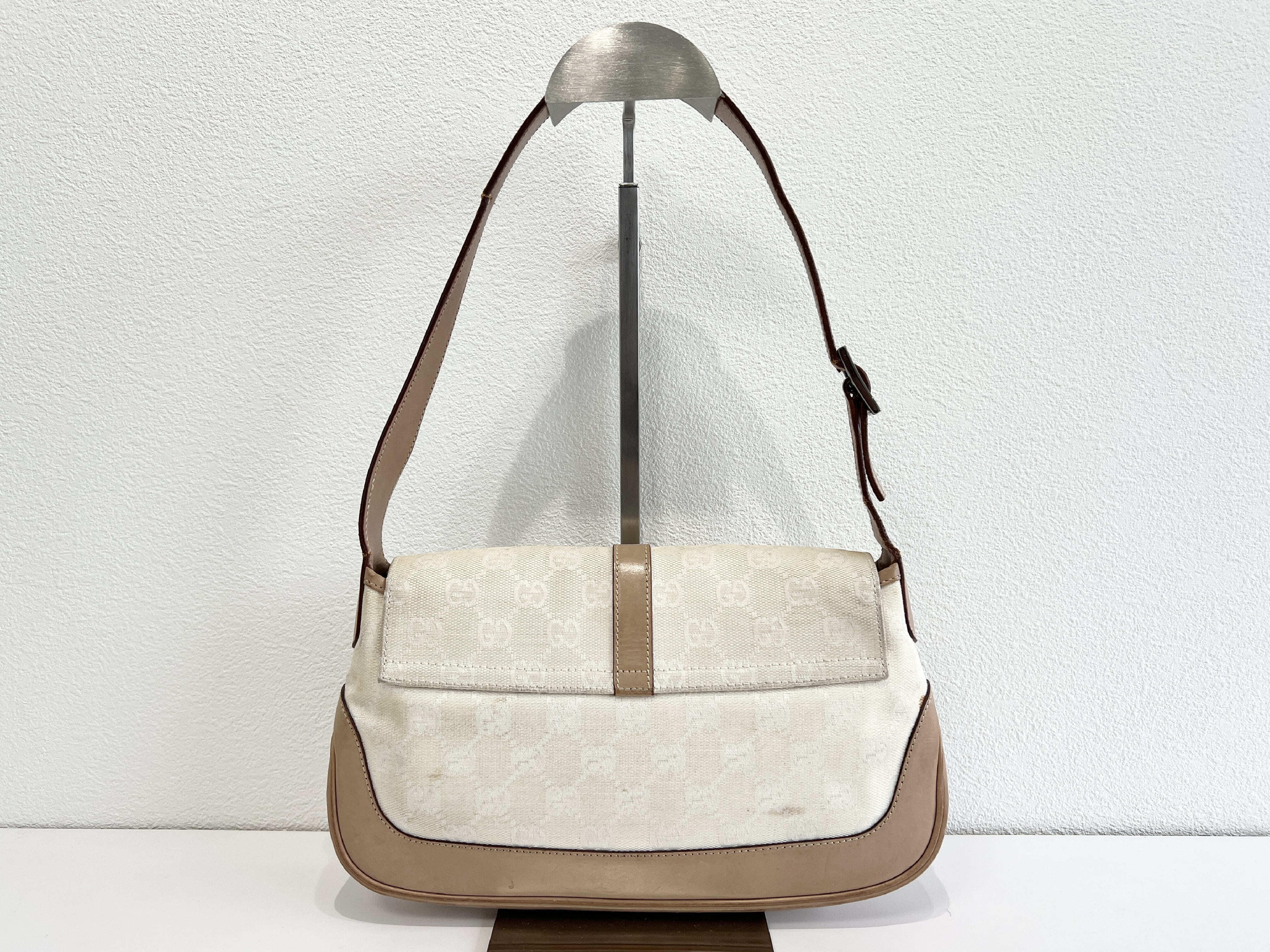 Jackie GG Leather Canvas Shoulder Bag (One Shoulder Bag) — view 3