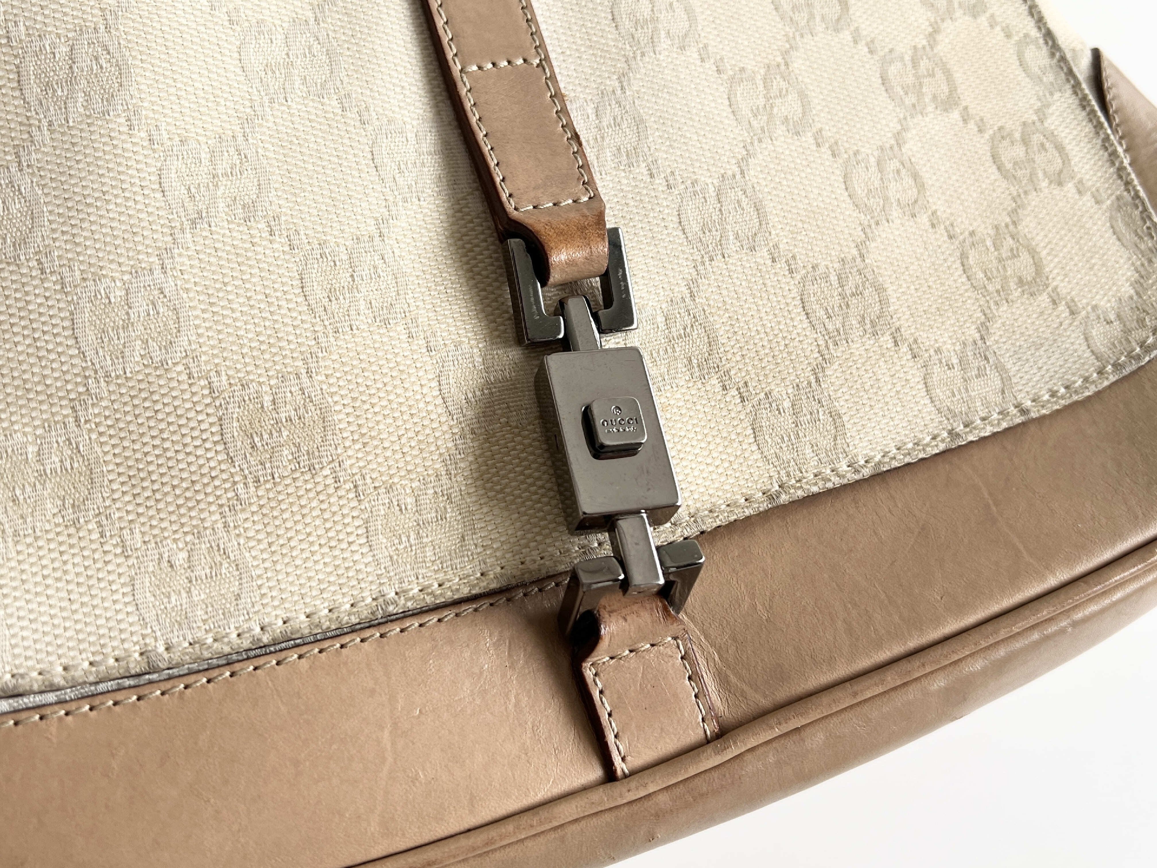 Jackie GG Leather Canvas Shoulder Bag (One Shoulder Bag) — view 4