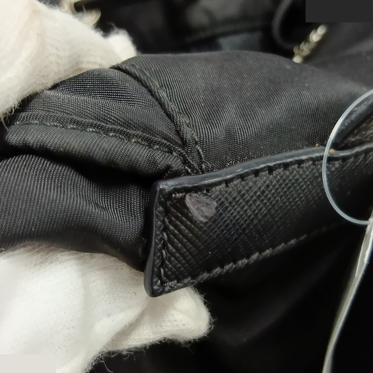 Tessuto Bijou Nylon x Leather Rhinestone Backpack — view 11