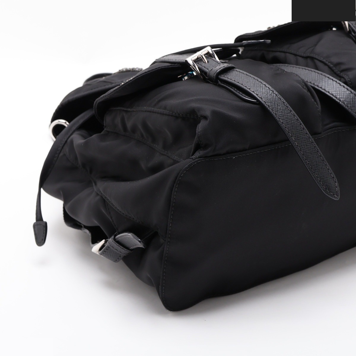 Tessuto Bijou Nylon x Leather Rhinestone Backpack — view 4