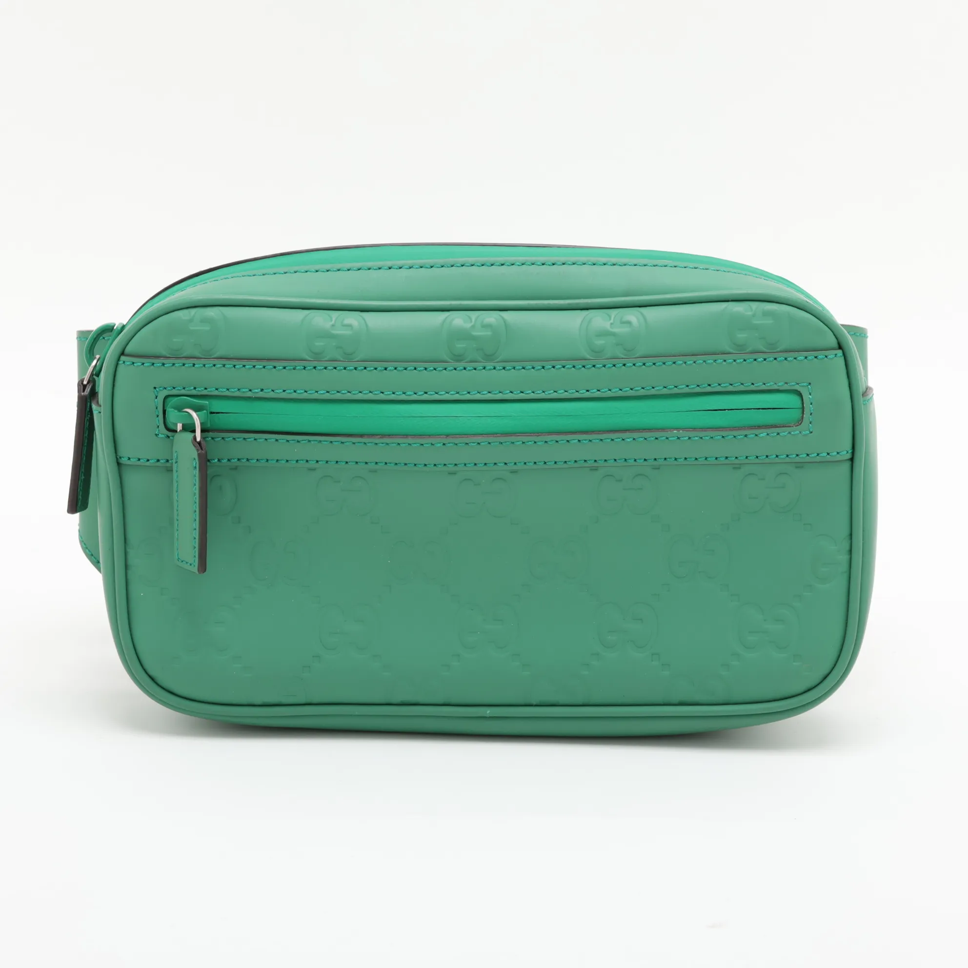 GG Rubber Effect Belt Bag, Rubber Body Bag, Green, 771422 — view 2