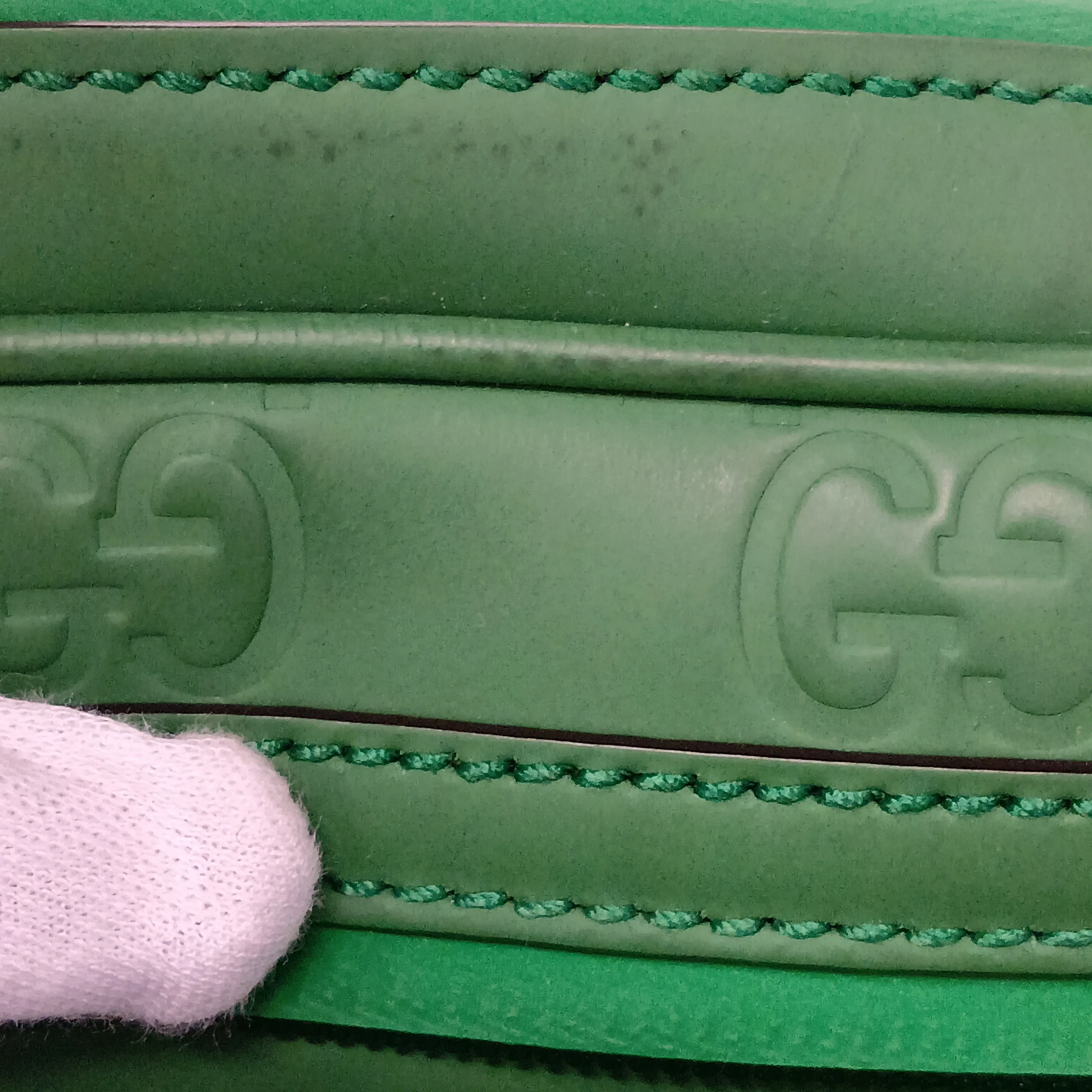 GG Rubber Effect Belt Bag, Rubber Body Bag, Green, 771422 — view 14