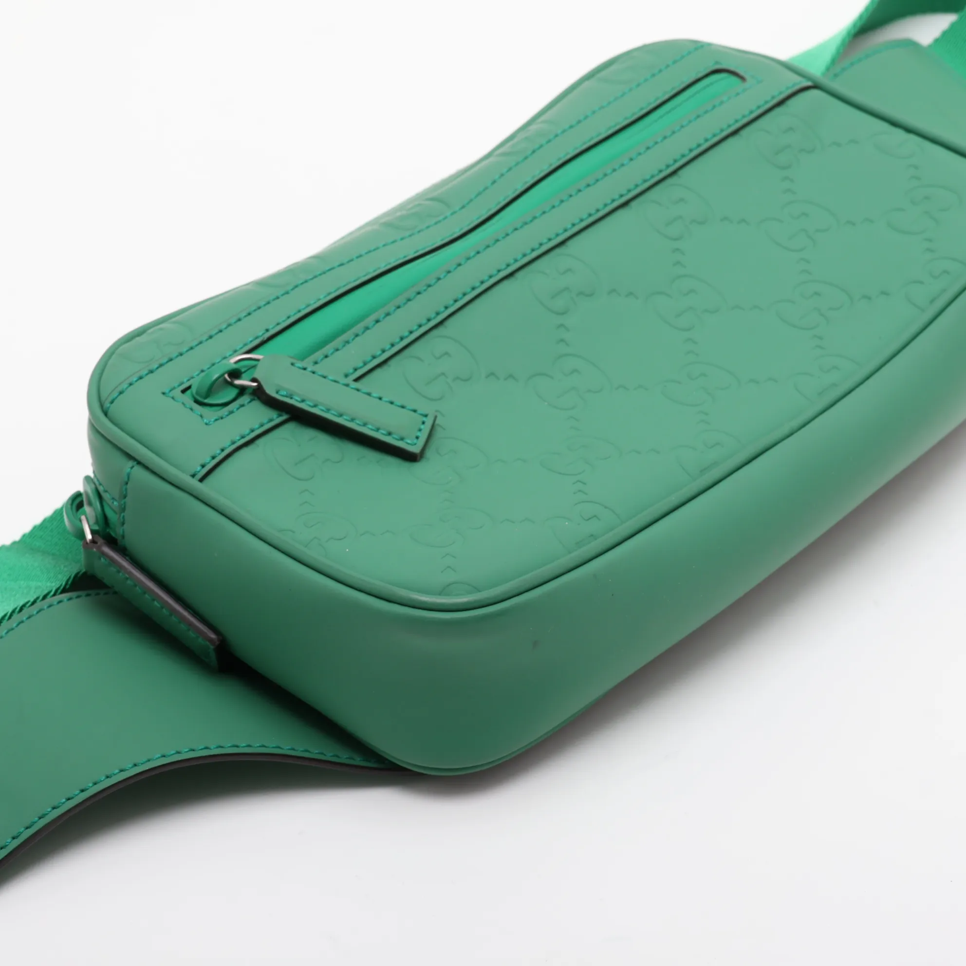 GG Rubber Effect Belt Bag, Rubber Body Bag, Green, 771422 — view 5