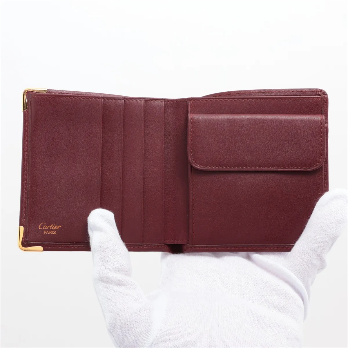 Must Leather Compact Wallet Bordeaux — view 3