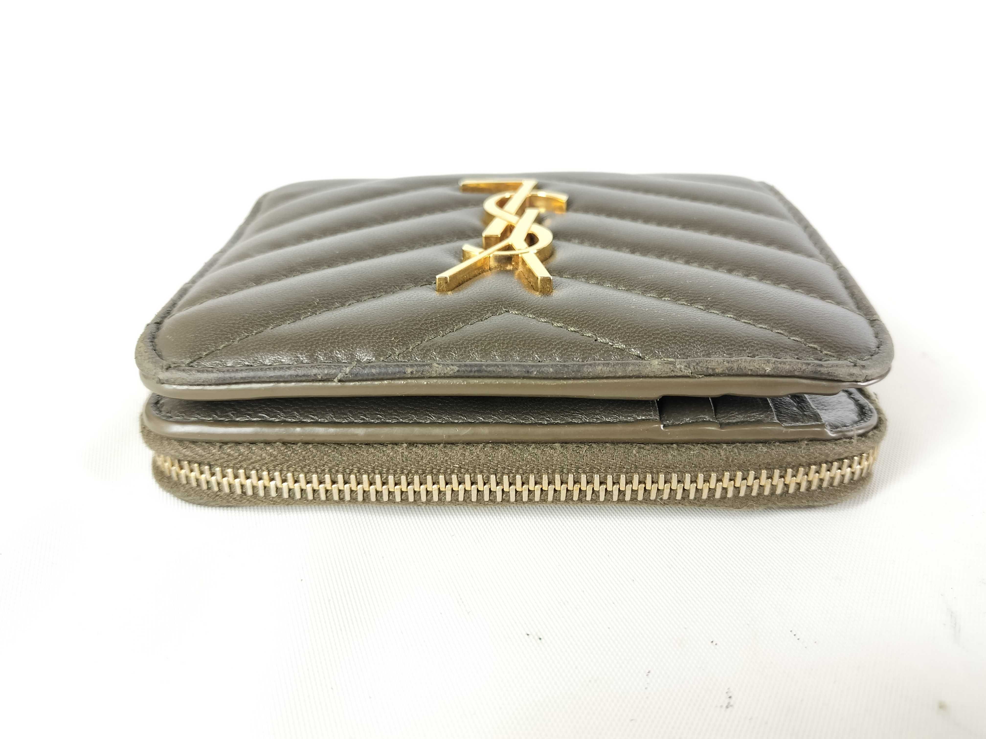 Round Zip Folding Wallet, Khaki — view 6