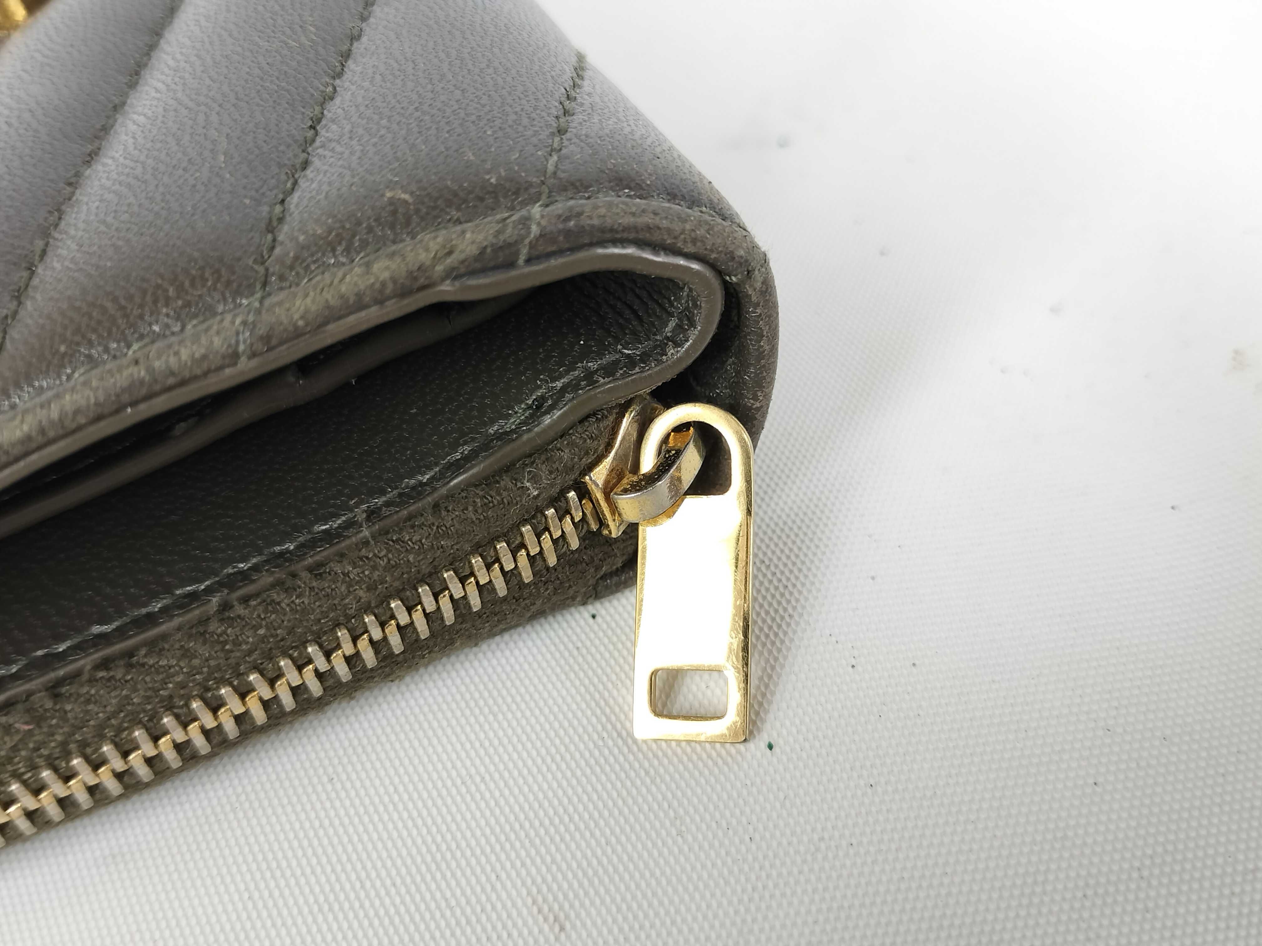Round Zip Folding Wallet, Khaki — view 8