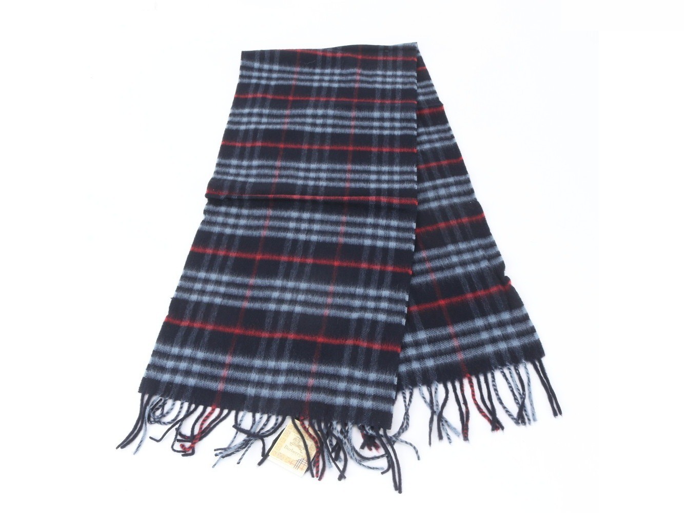 Tag attached, 100% silk Nova Check scarf. — view 2