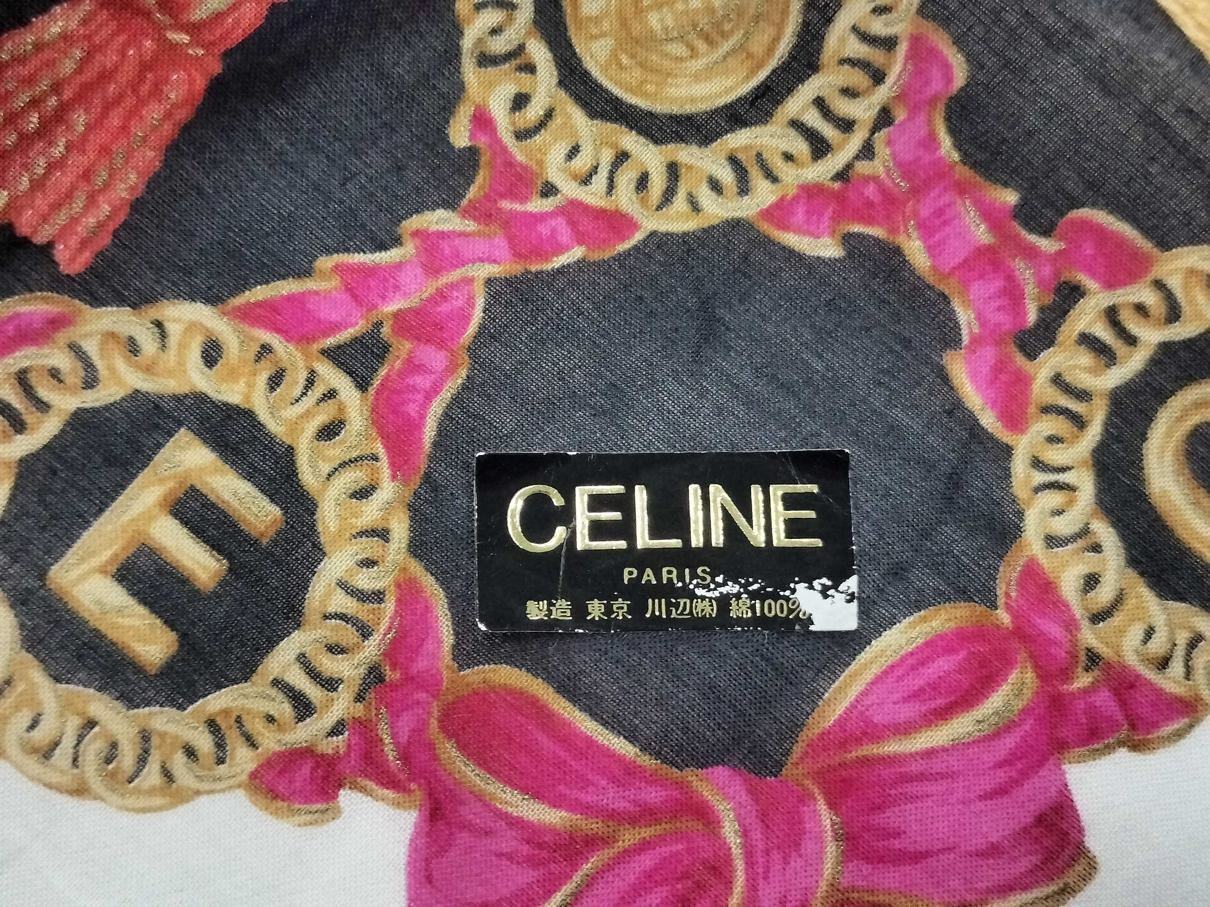 handkerchief scarf with sticker, ribbon, tassel, logo, and other accessories. — view 4