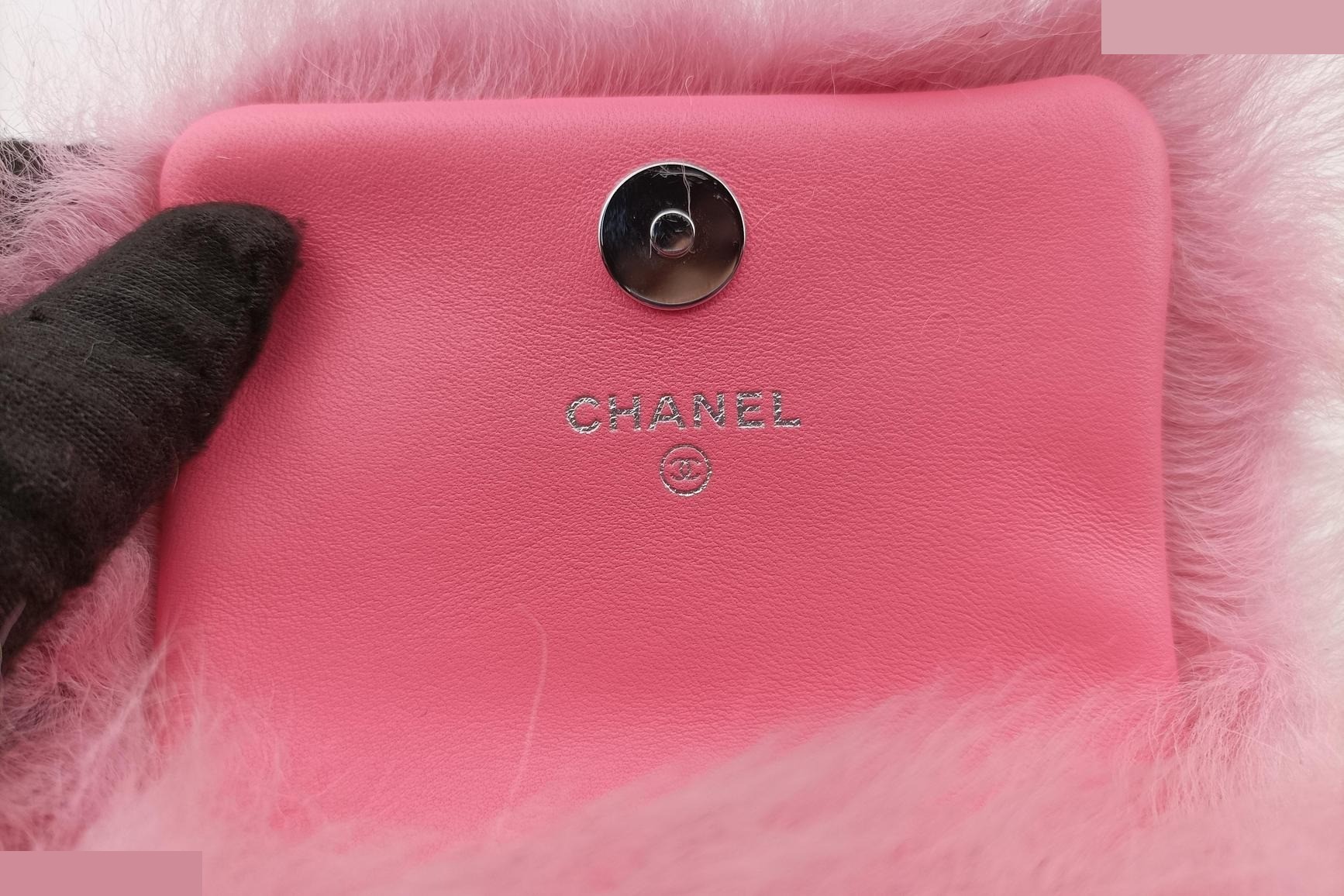 CC Hook Card Holder, Shearling, Pink — view 7