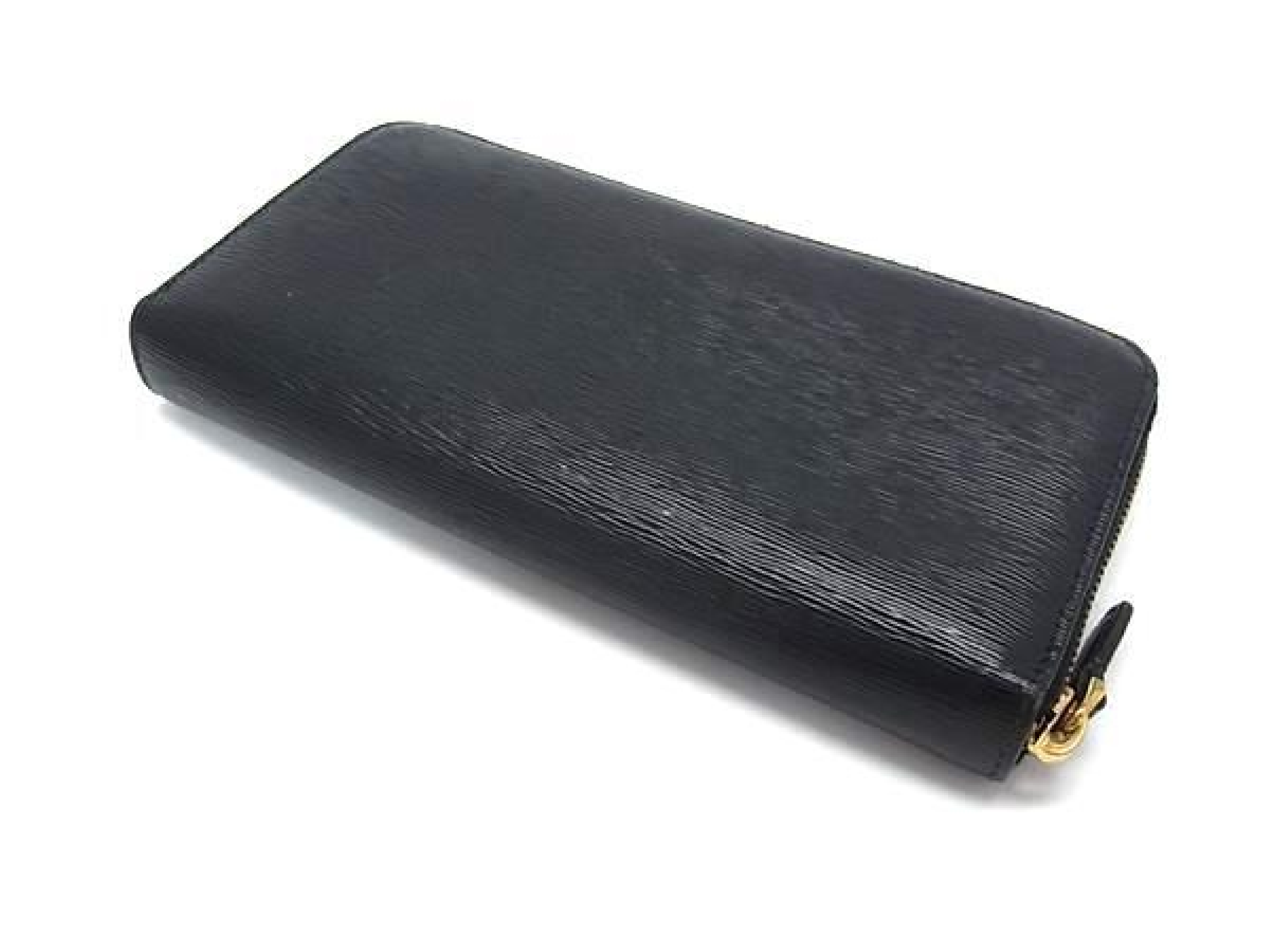Leather Round Zip Long Wallet, Billfold, Coin Purse, Card Slots, Women's, Black, FW7726 — view 2