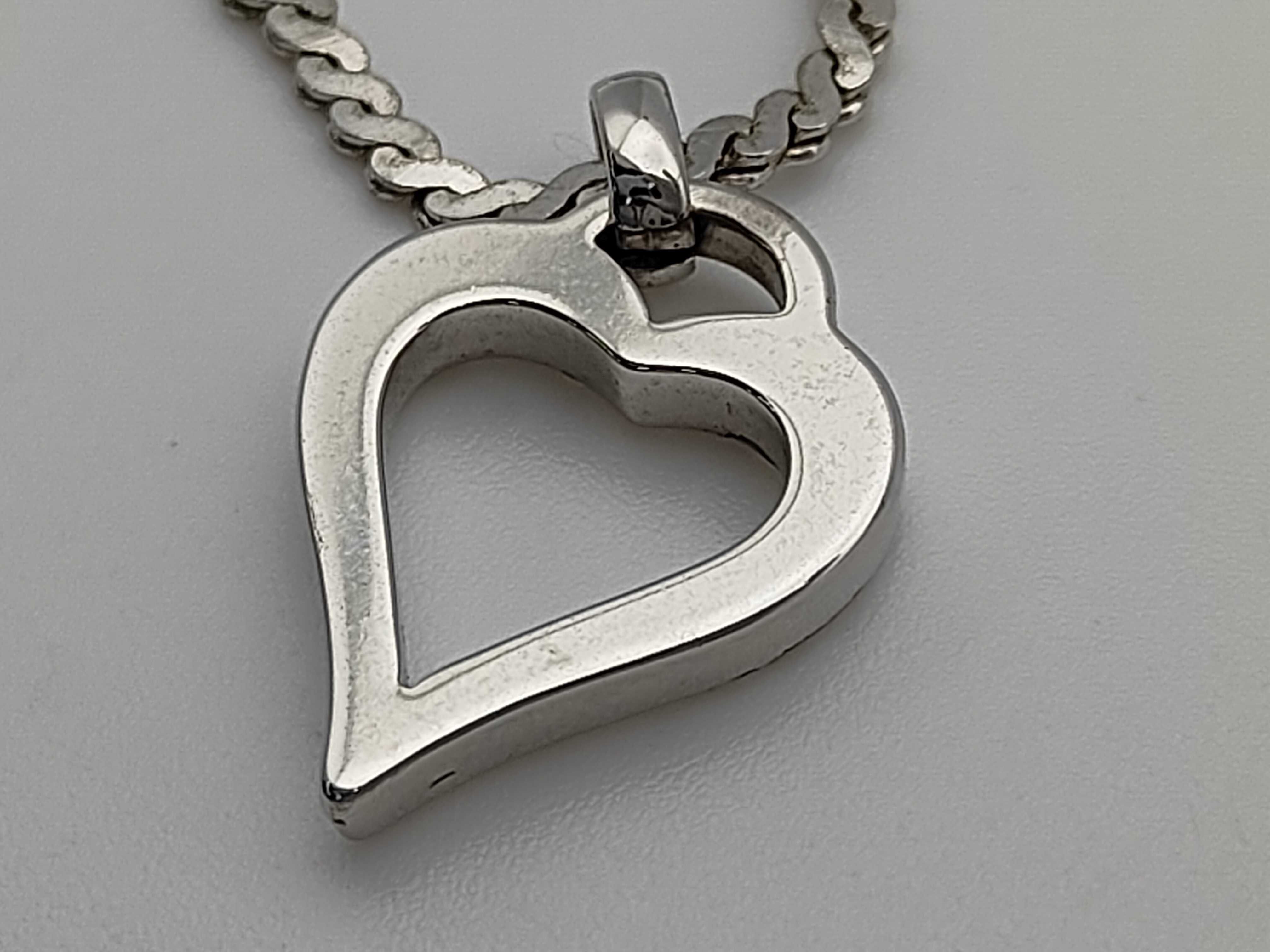 Christian Rhinestone Heart Silver Necklace — view 6