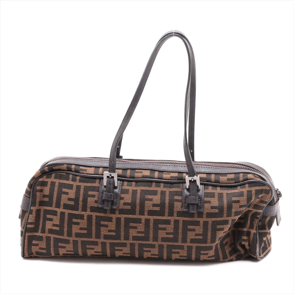 Zucca Canvas x Leather Handbag, Brown, 8BL006, VAP Mark — view 2