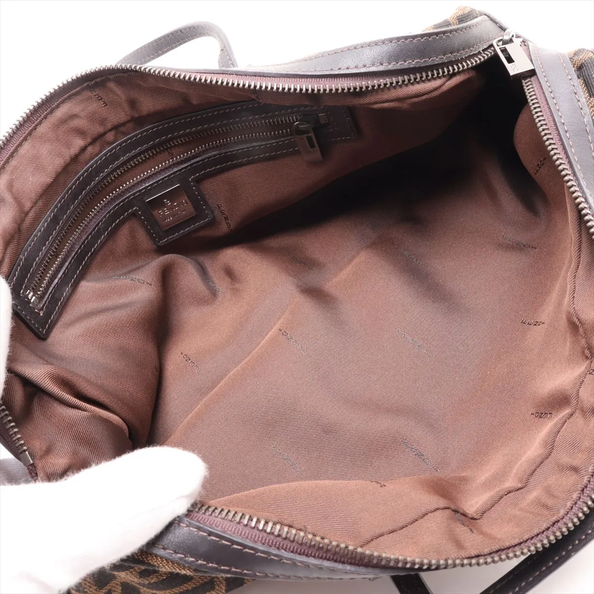 Zucca Canvas x Leather Handbag, Brown, 8BL006, VAP Mark — view 7