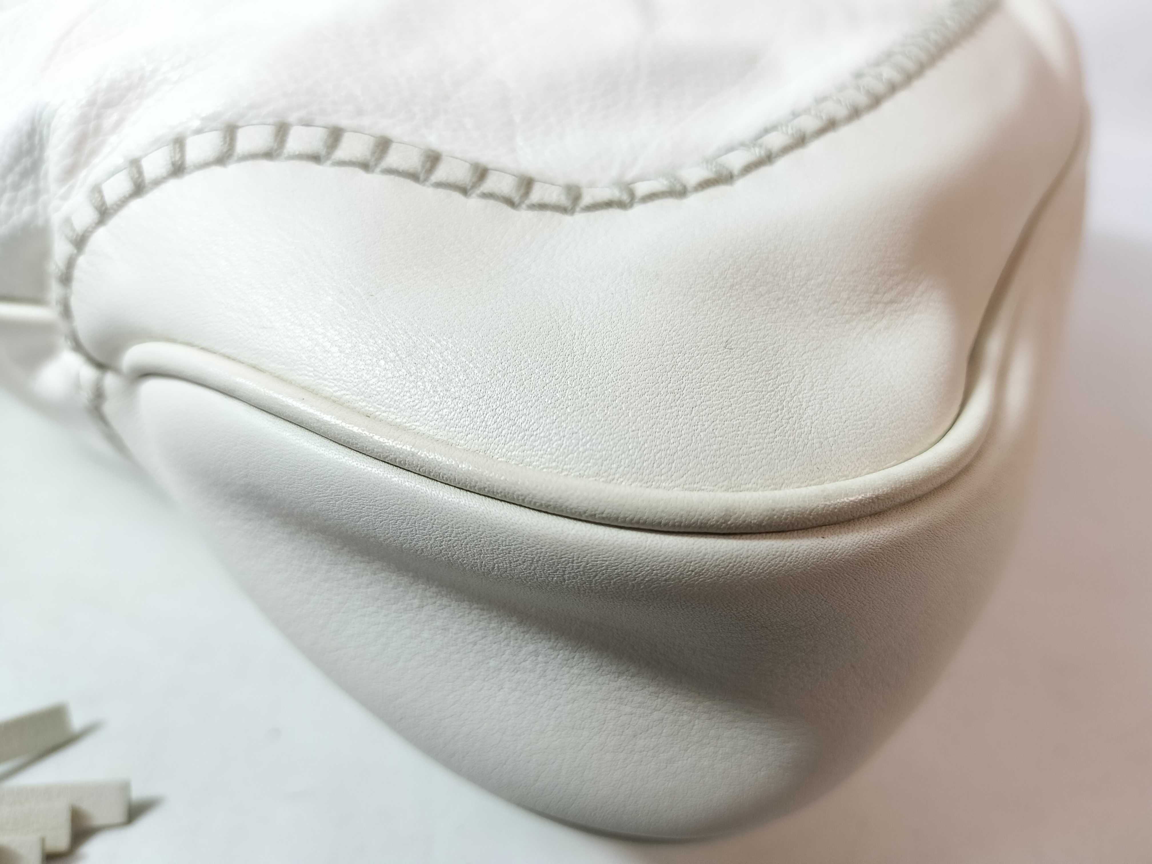 New Jackie Bamboo Tassel Leather 2-Way Bag White 219725 Handbag — view 5