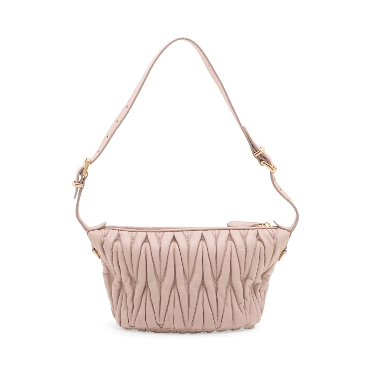 Matelassé Leather Shoulder Bag Pink — view 2