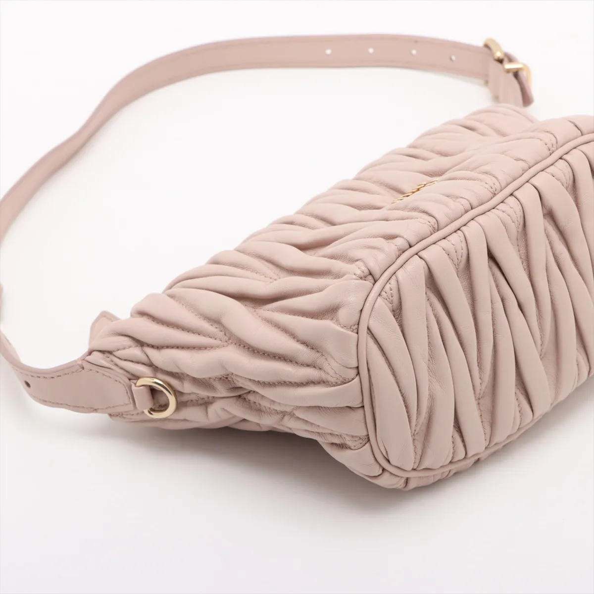 Matelassé Leather Shoulder Bag Pink — view 4
