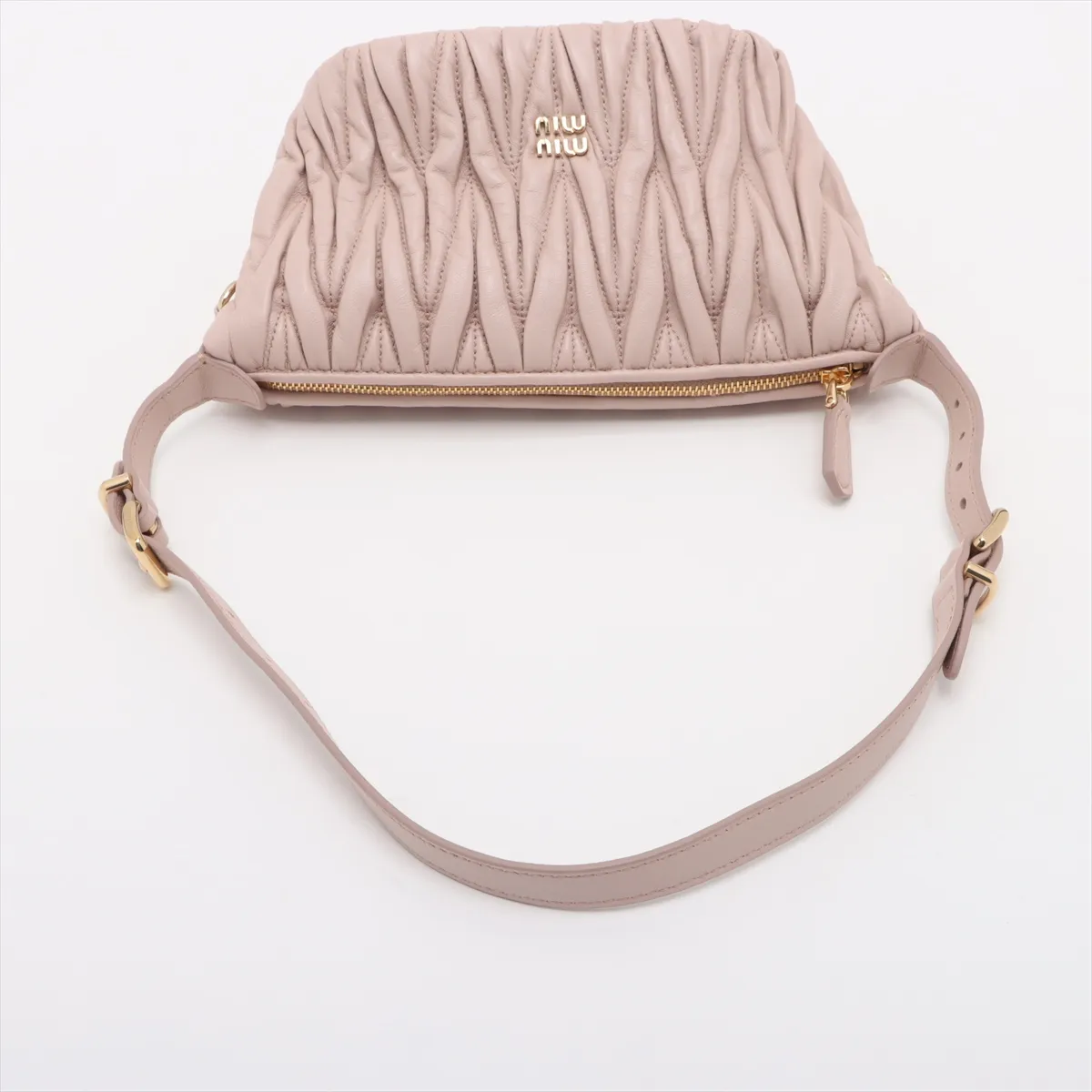 Matelassé Leather Shoulder Bag Pink — view 5