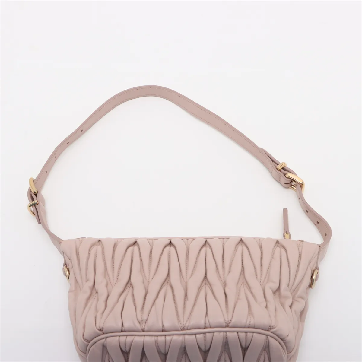 Matelassé Leather Shoulder Bag Pink — view 6