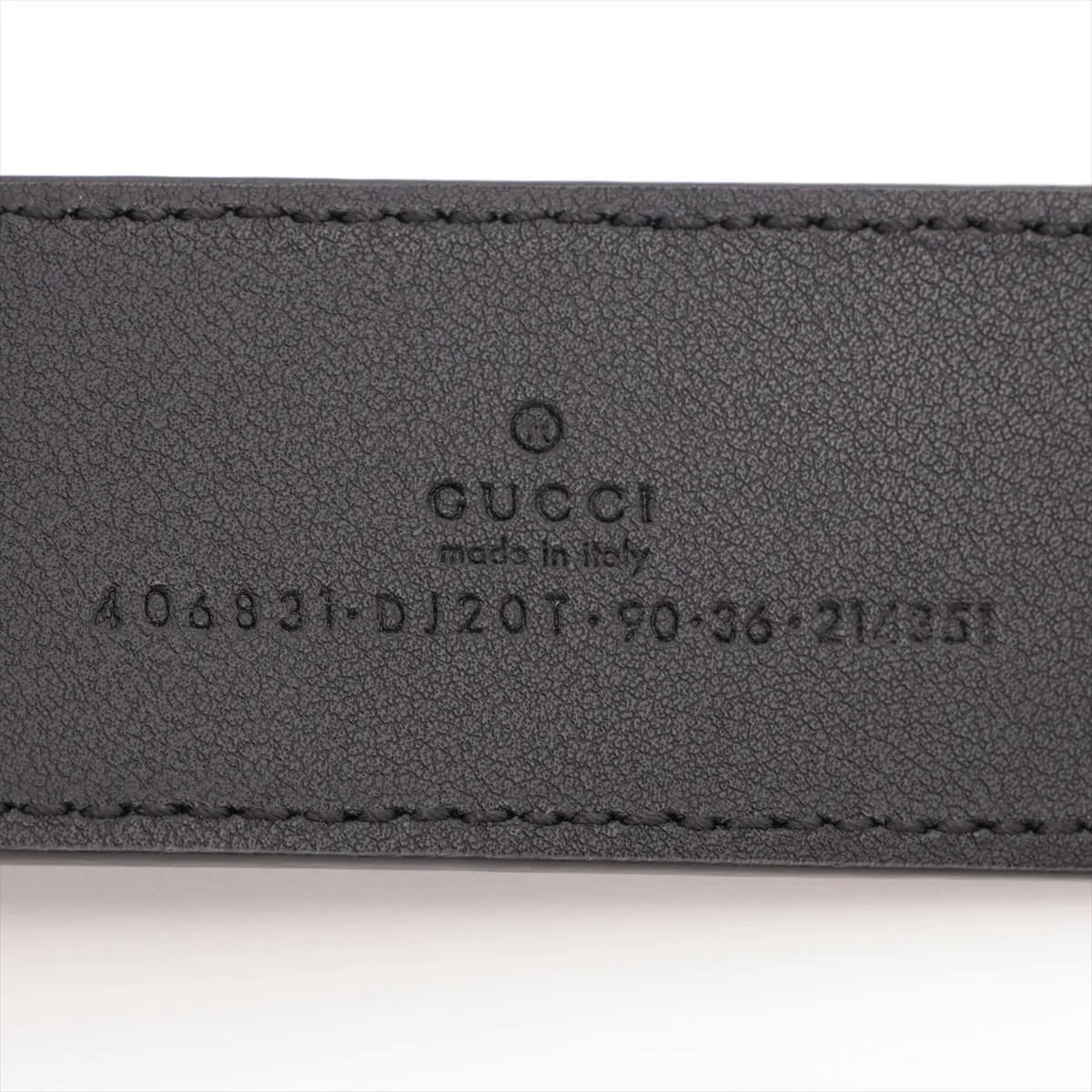 406831 Double G Belt 90 Leather x GP Black x Gold — view 5