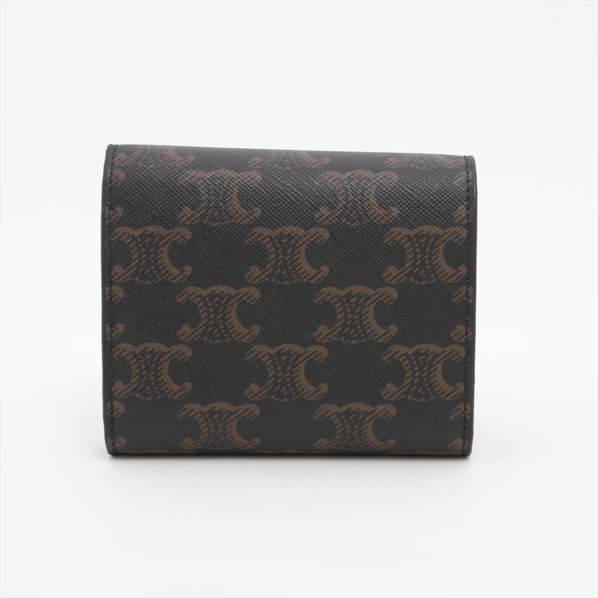 Triomphe Small Flap Wallet, PVC x Leather, Compact Wallet, Brown — view 2