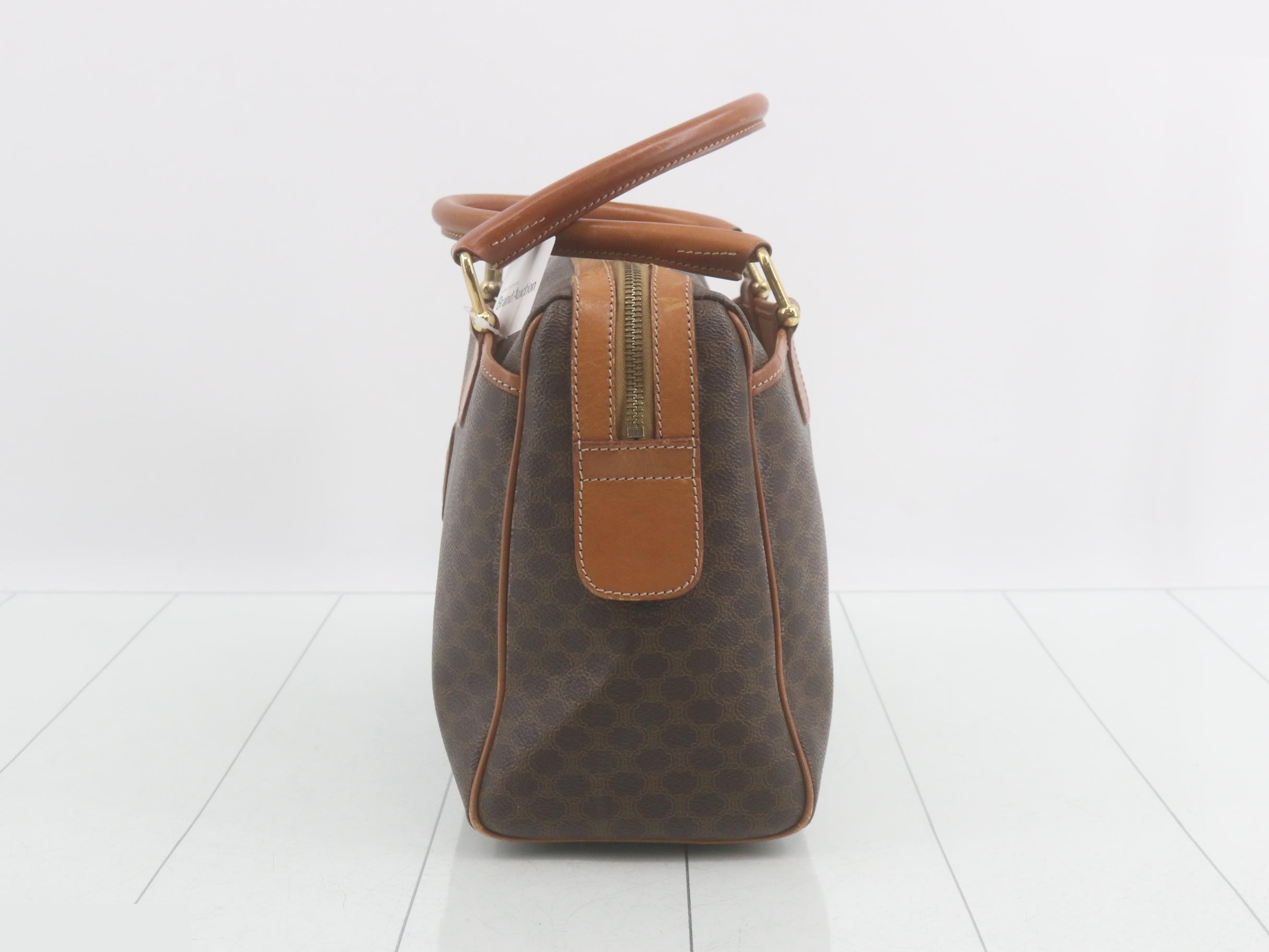 Macadam Boston Bag, Brown, Gold Hardware — view 3