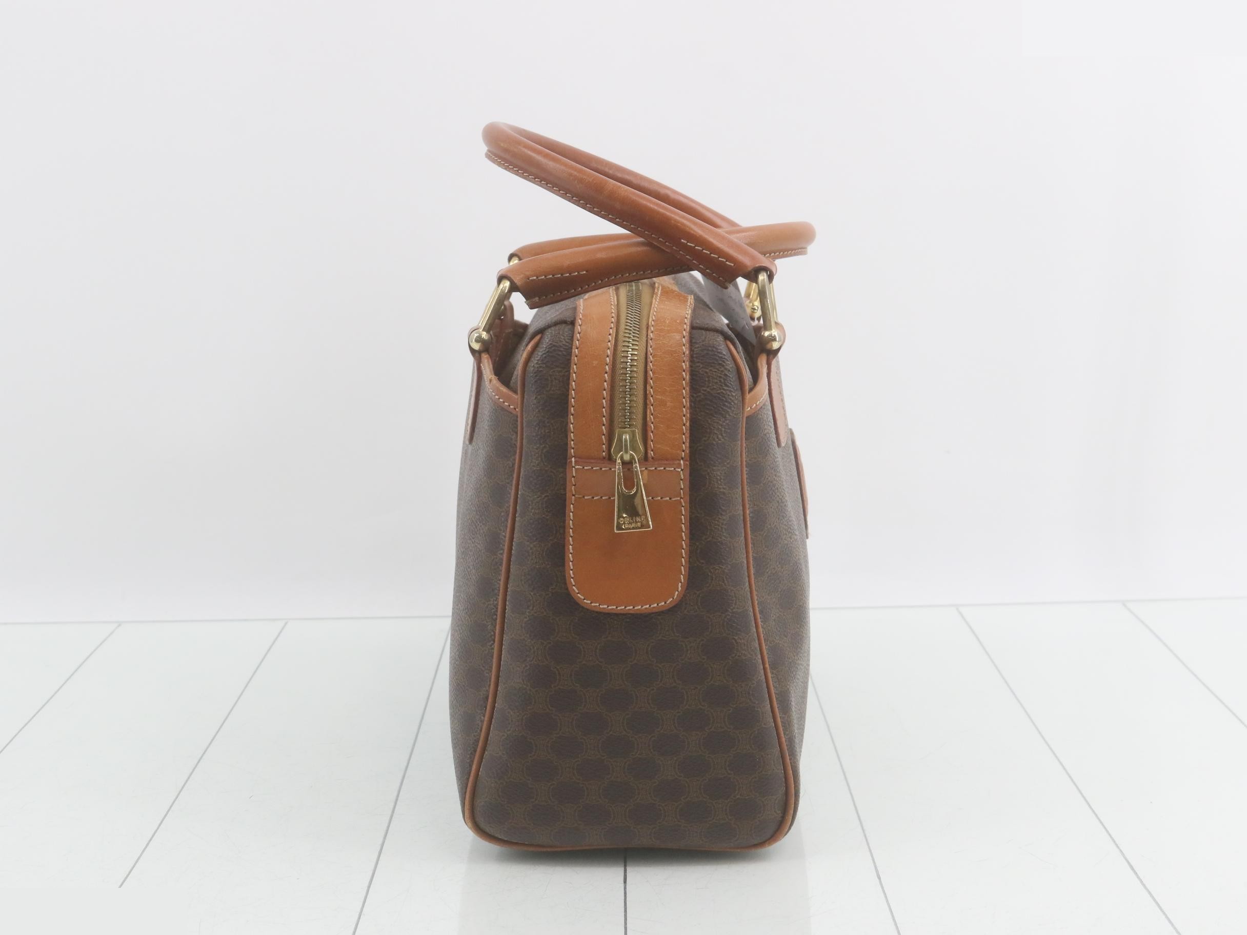 Macadam Boston Bag, Brown, Gold Hardware — view 4