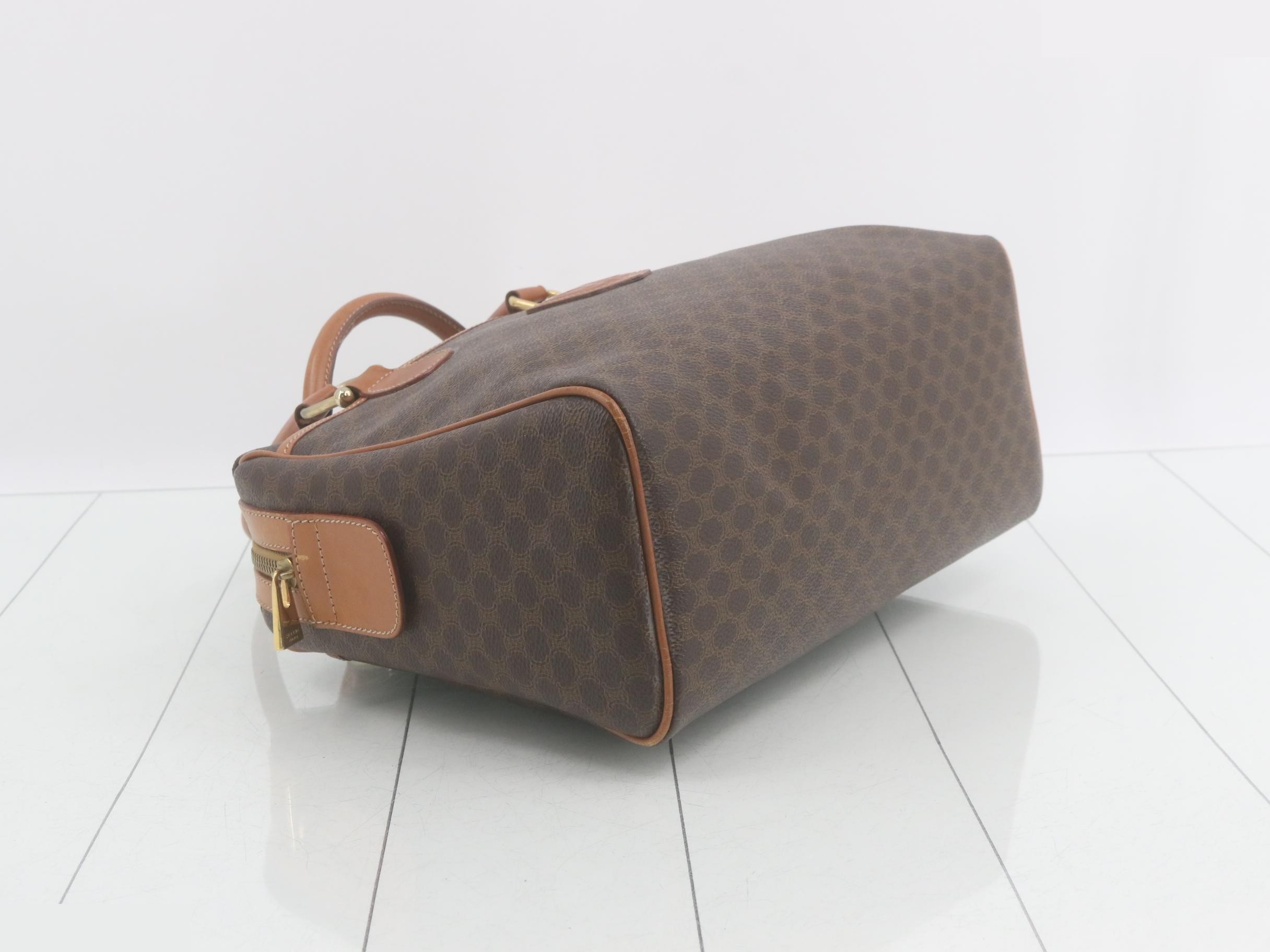 Macadam Boston Bag, Brown, Gold Hardware — view 5