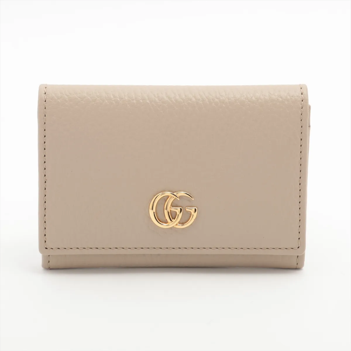 Double G 739525 Leather Card Case Beige x Yellow