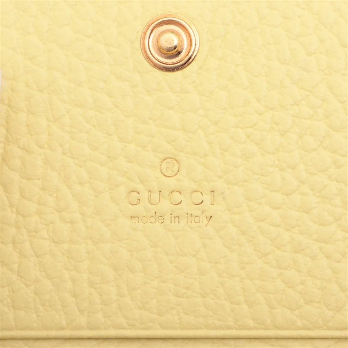 Double G 739525 Leather Card Case Beige x Yellow — view 5
