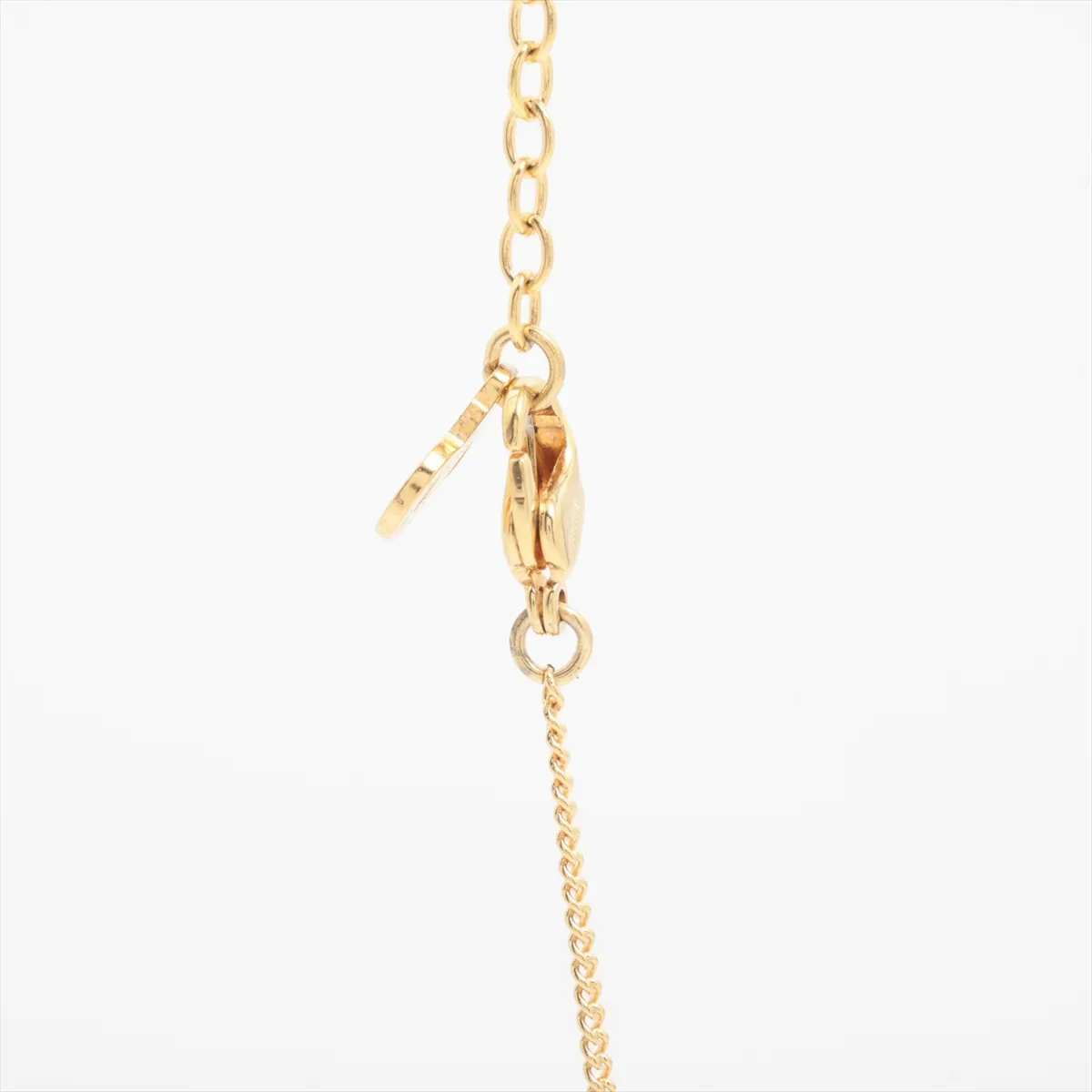 CD logo necklace, GP x rhinestone, black x gold. Shows — view 3