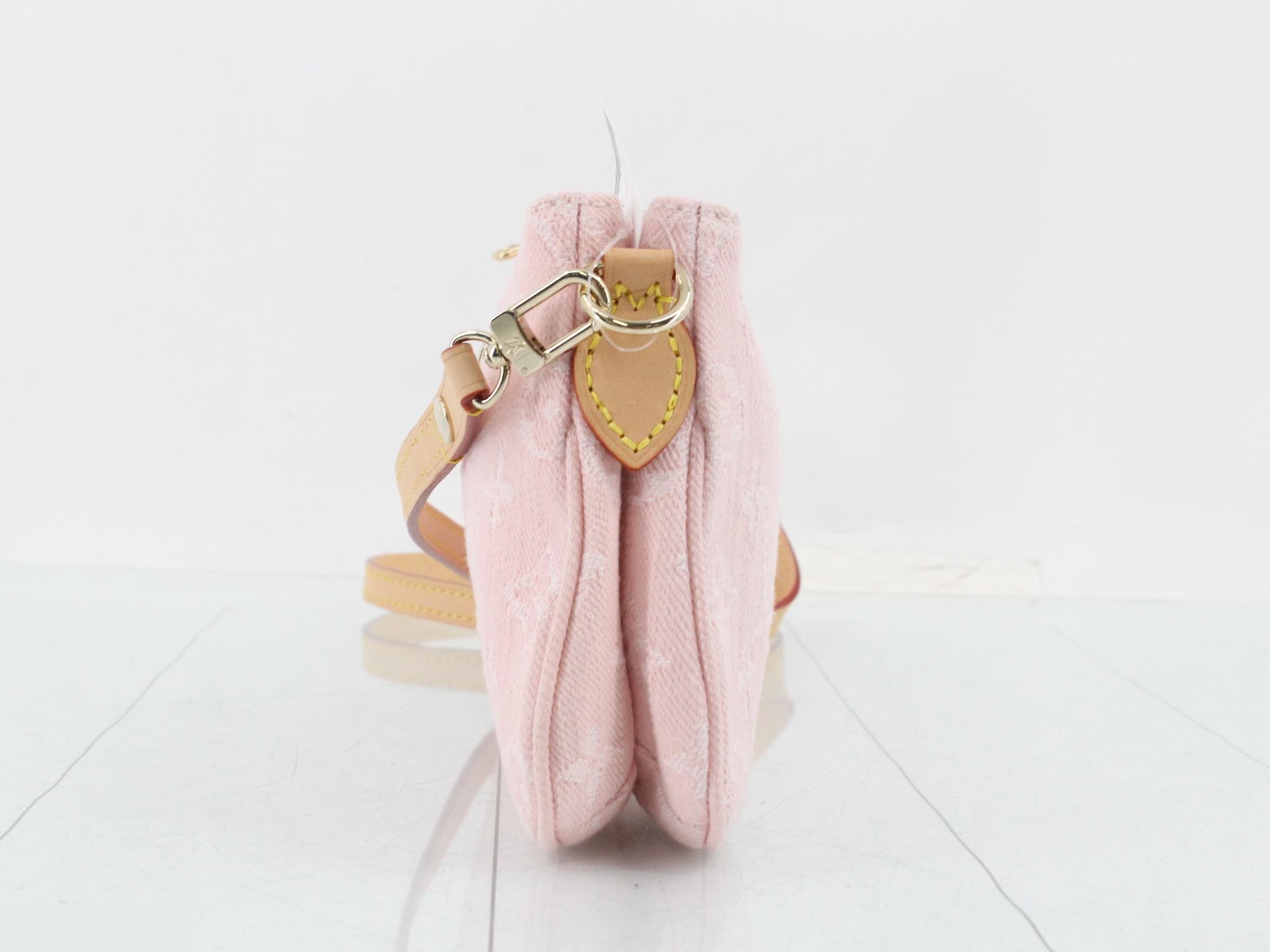 Monogram Denim Pochette Rive 2-Way Shoulder Bag — view 3