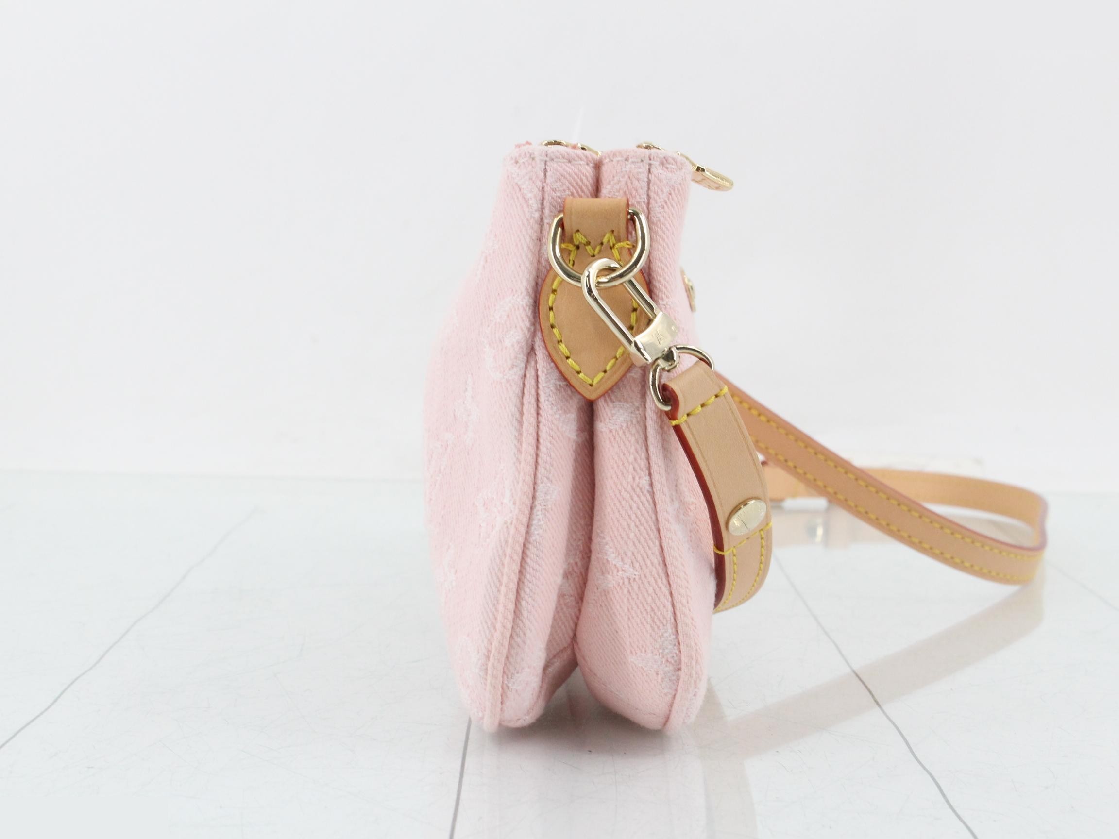 Monogram Denim Pochette Rive 2-Way Shoulder Bag — view 4