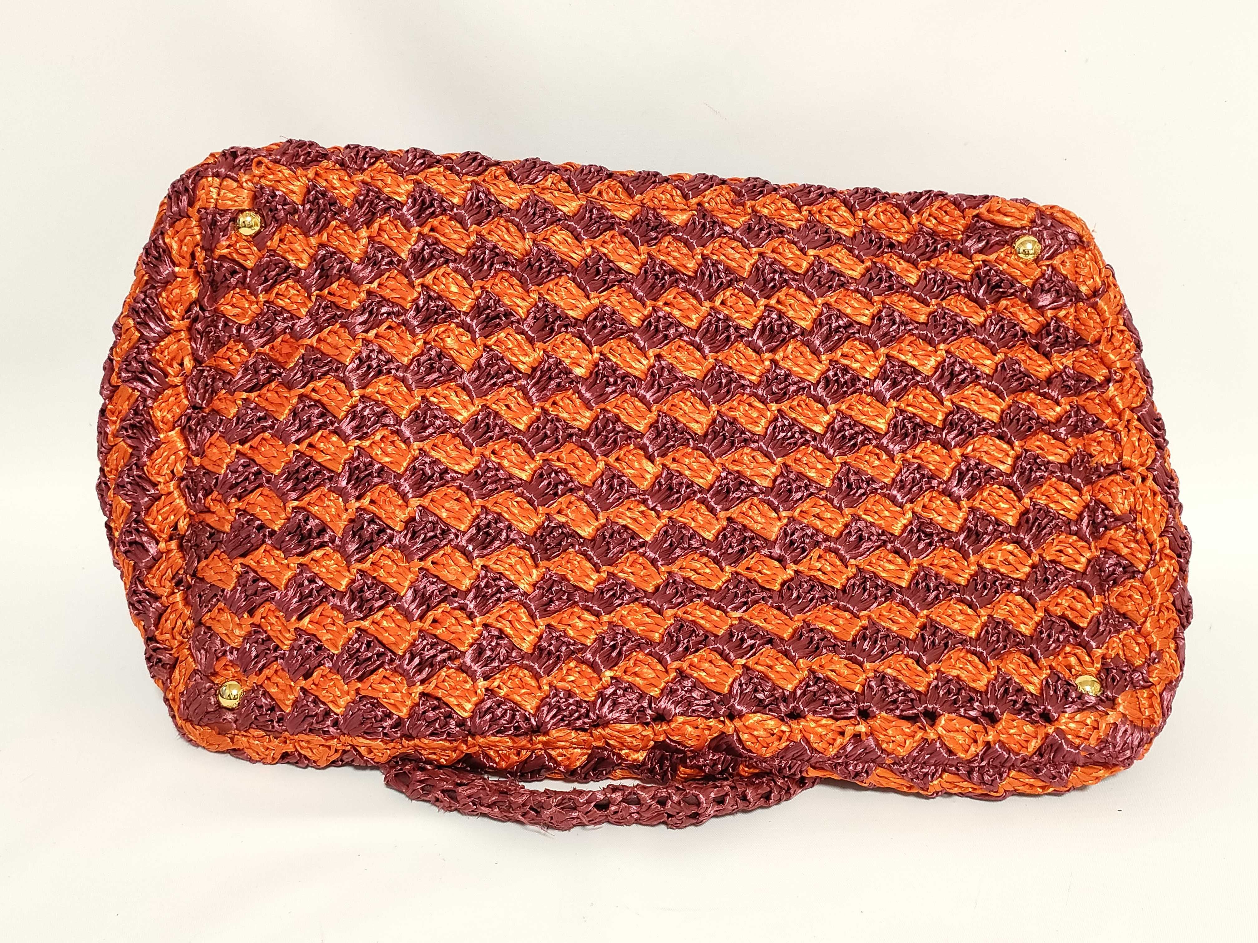 Raffia Basket Bag Handbag Triangle Logo Handbag — view 8