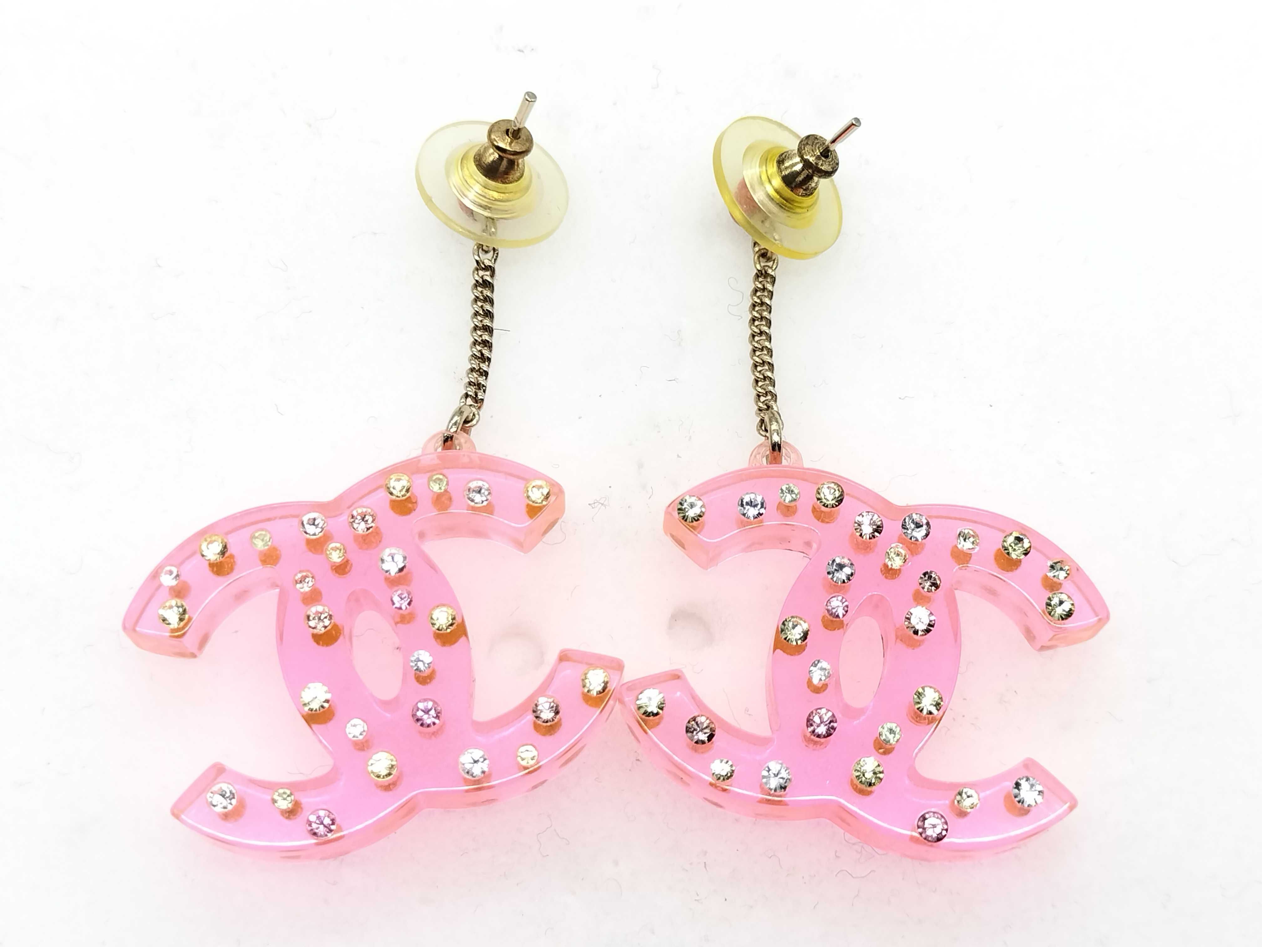04A Coco Rhinestone Earrings, Pink, Large, Set of 2 — view 4