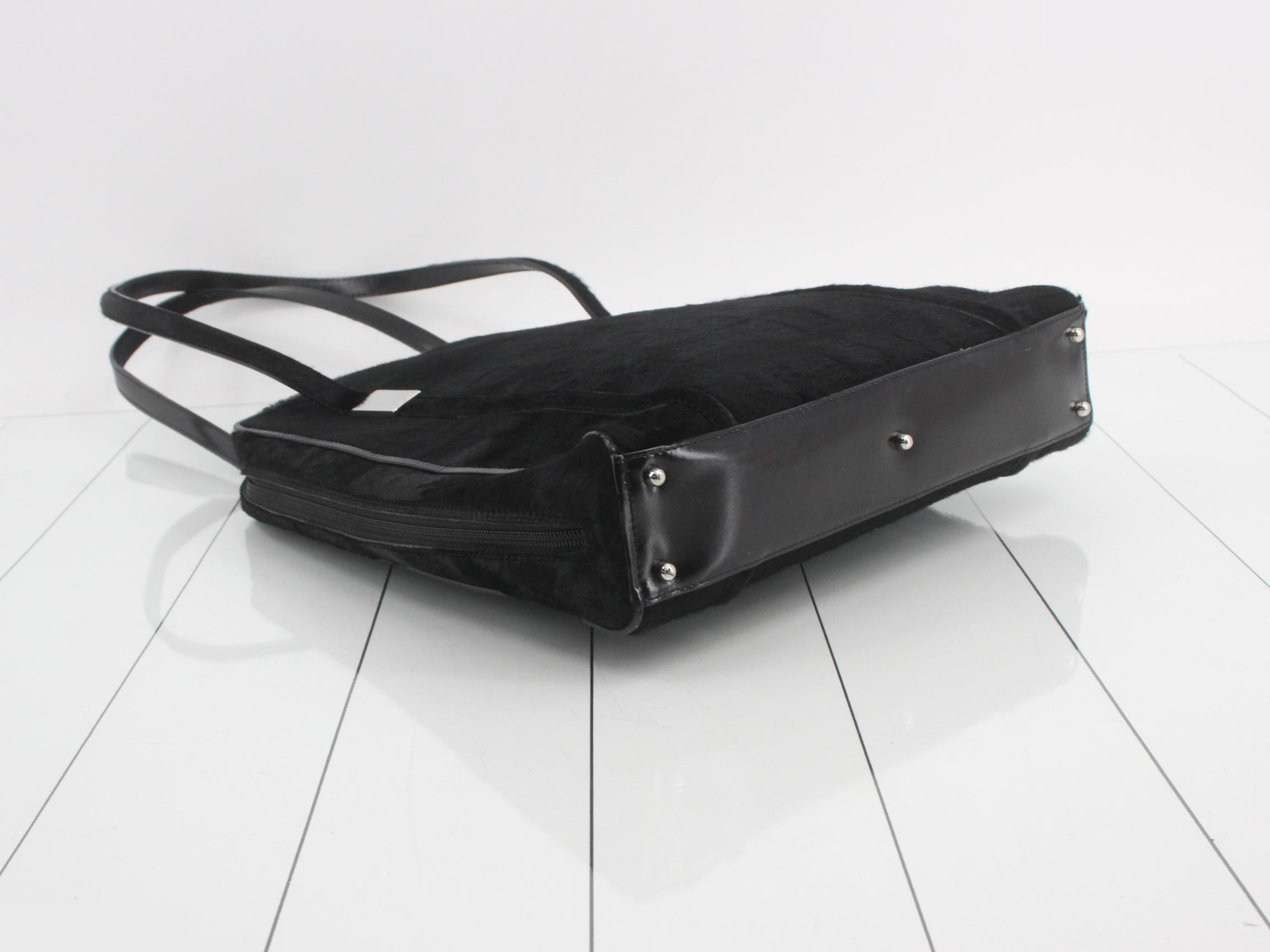 calfskin tote bag, black, 002 2058 0435 5 — view 5