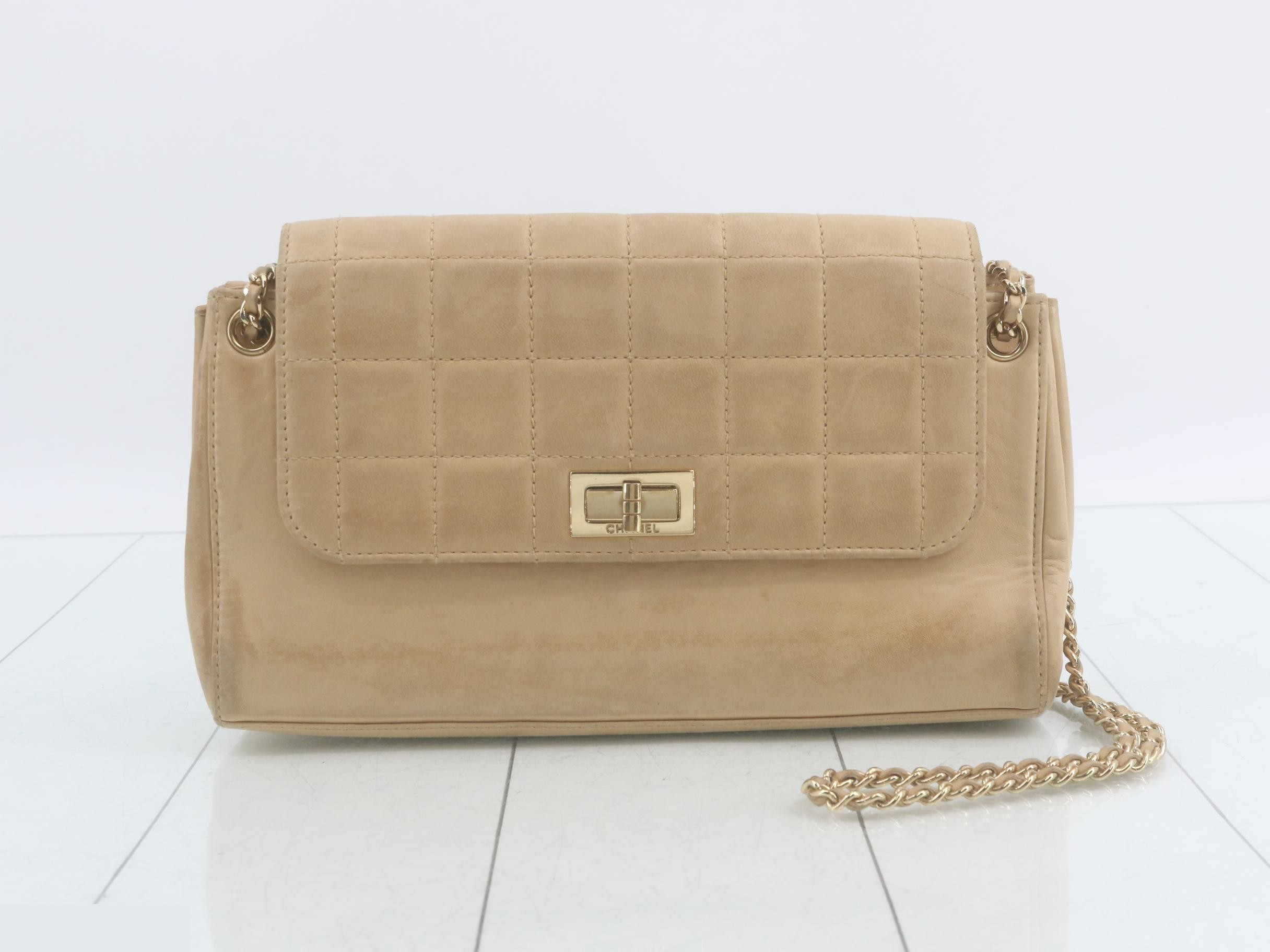 2.55 Chocolate Bar Chain Shoulder Bag, Lambskin