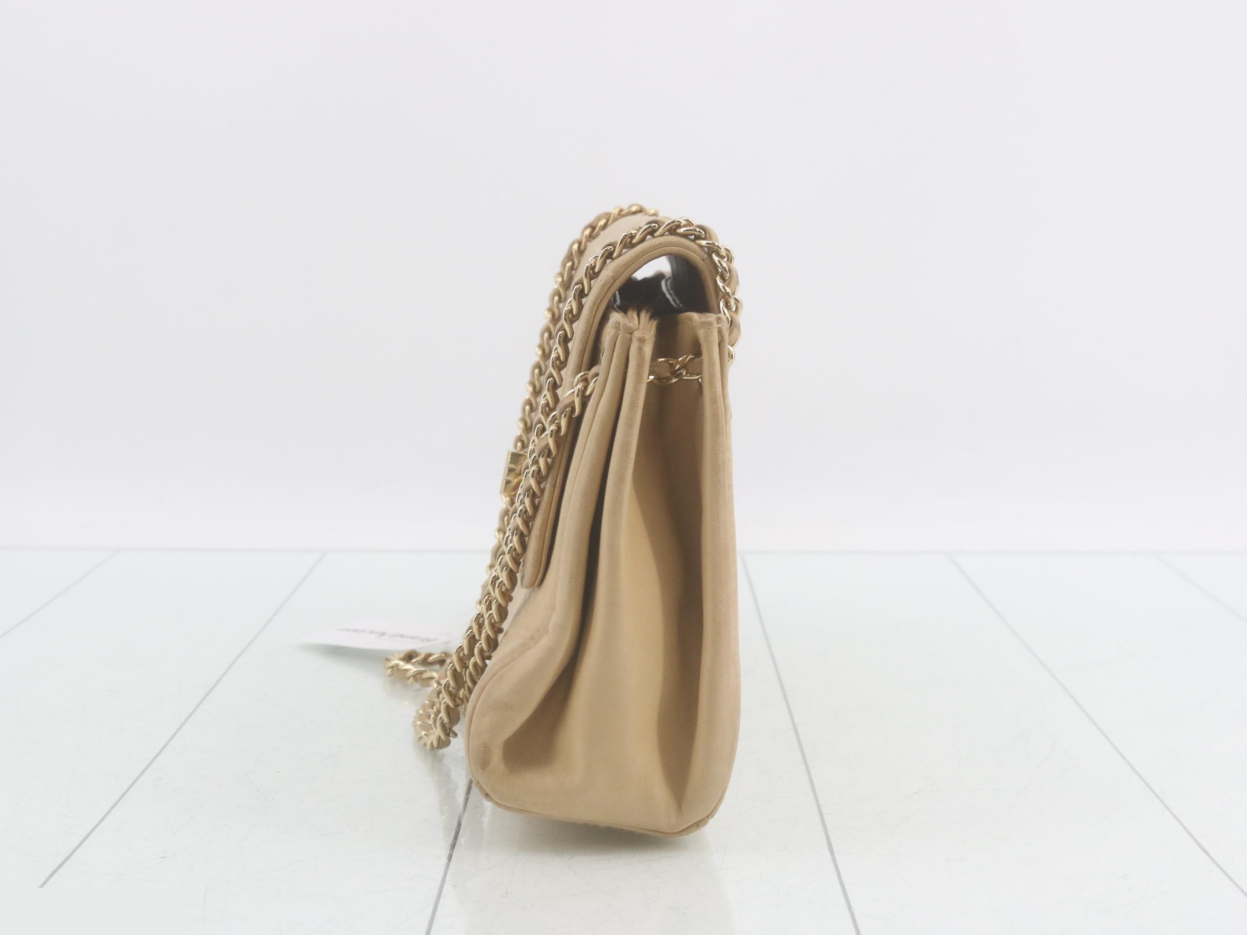 2.55 Chocolate Bar Chain Shoulder Bag, Lambskin — view 3