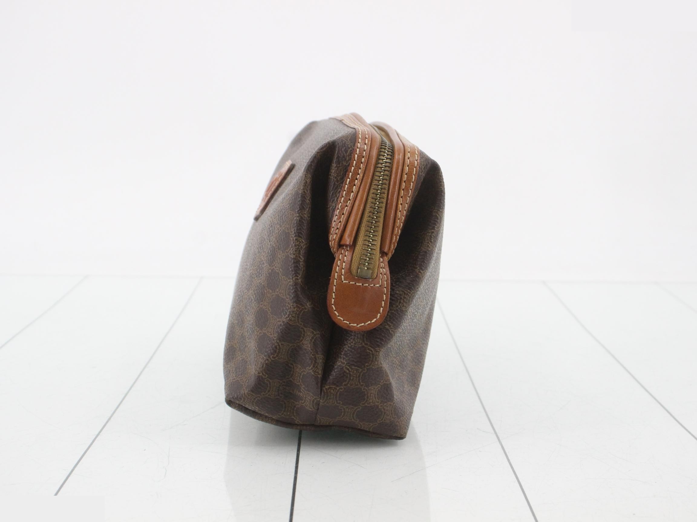 Macadam Clutch Bag, PVC/Leather, Brown — view 3