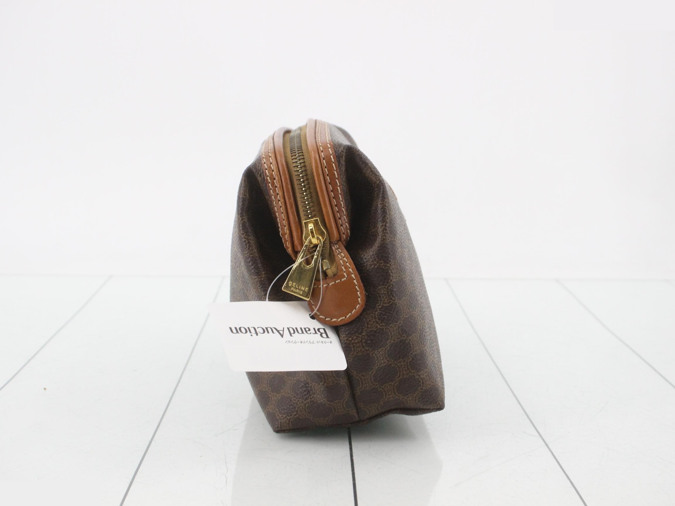 Macadam Clutch Bag, PVC/Leather, Brown — view 4