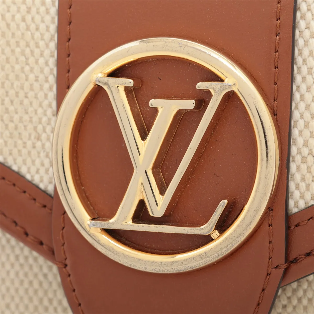 LV logo Portefeuille Pont Neuf Compact M81393 Ivory x Brown Compact Wallet (RFID responsive) — view 9
