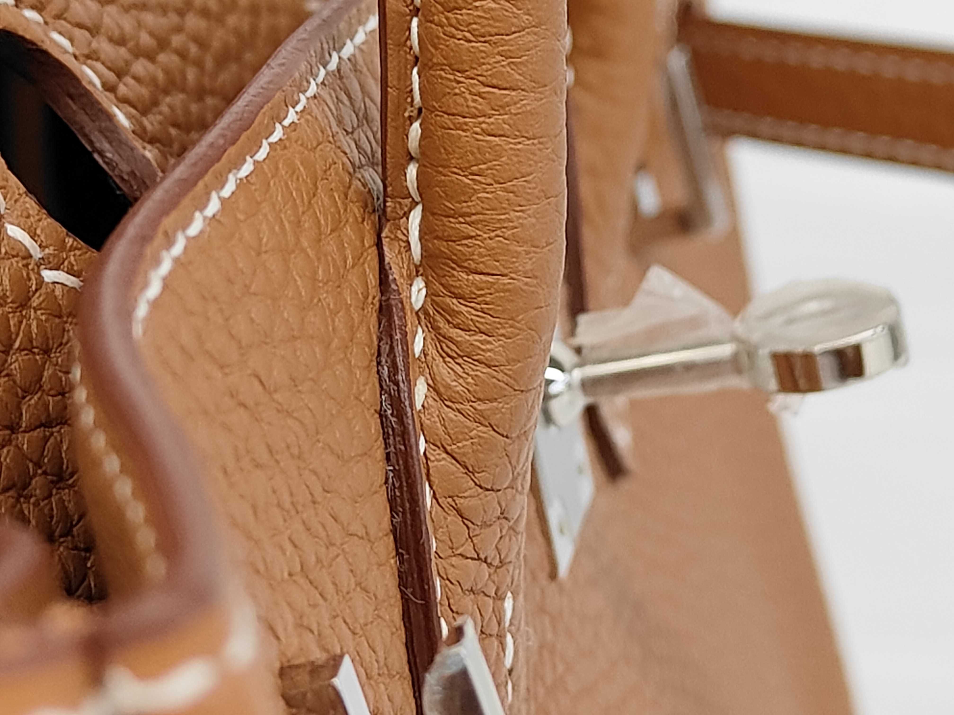 Birkin 25 Togo Leather Gold Silver Hardware G Stamp Handbag — view 5