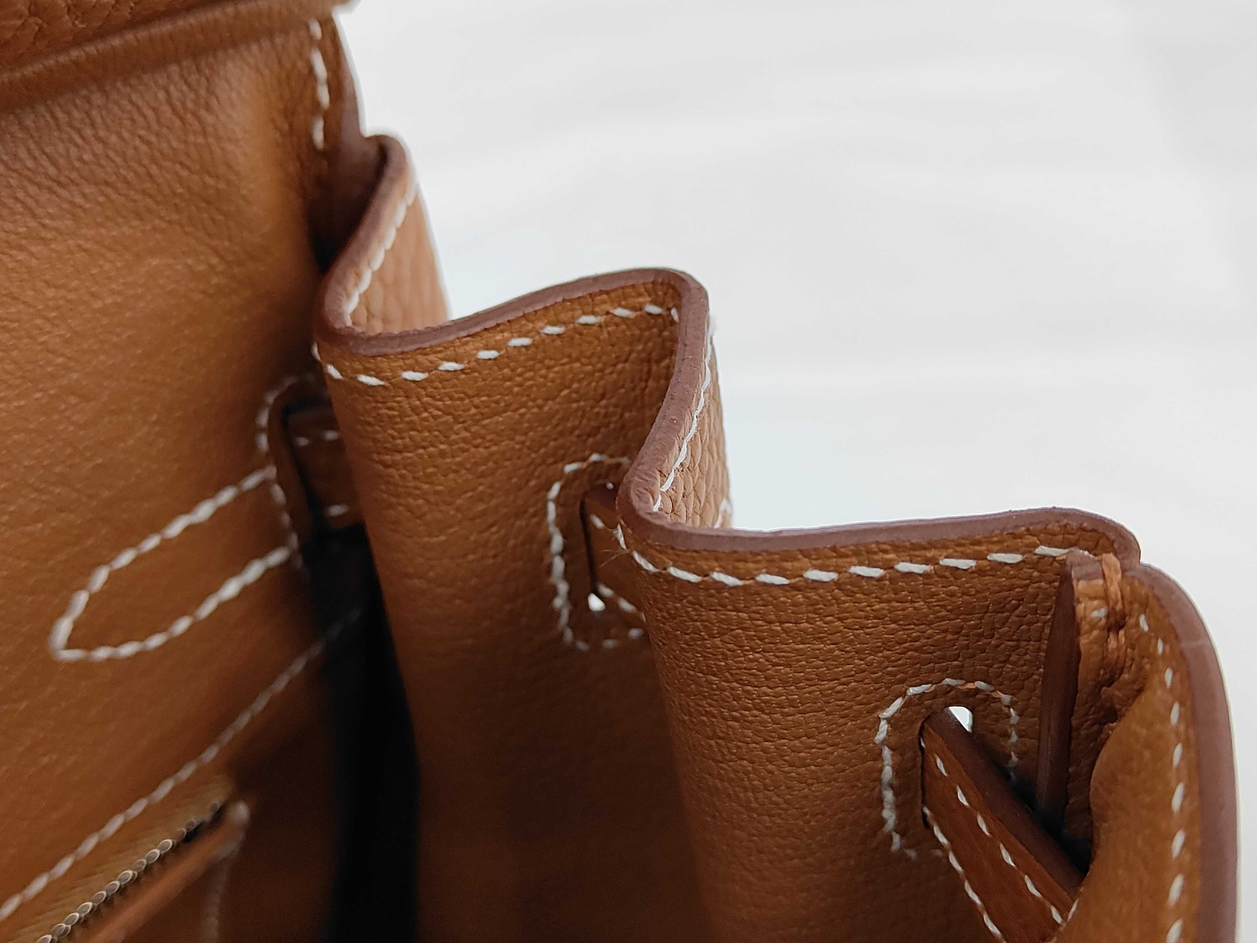 Birkin 25 Togo Leather Gold Silver Hardware G Stamp Handbag — view 8