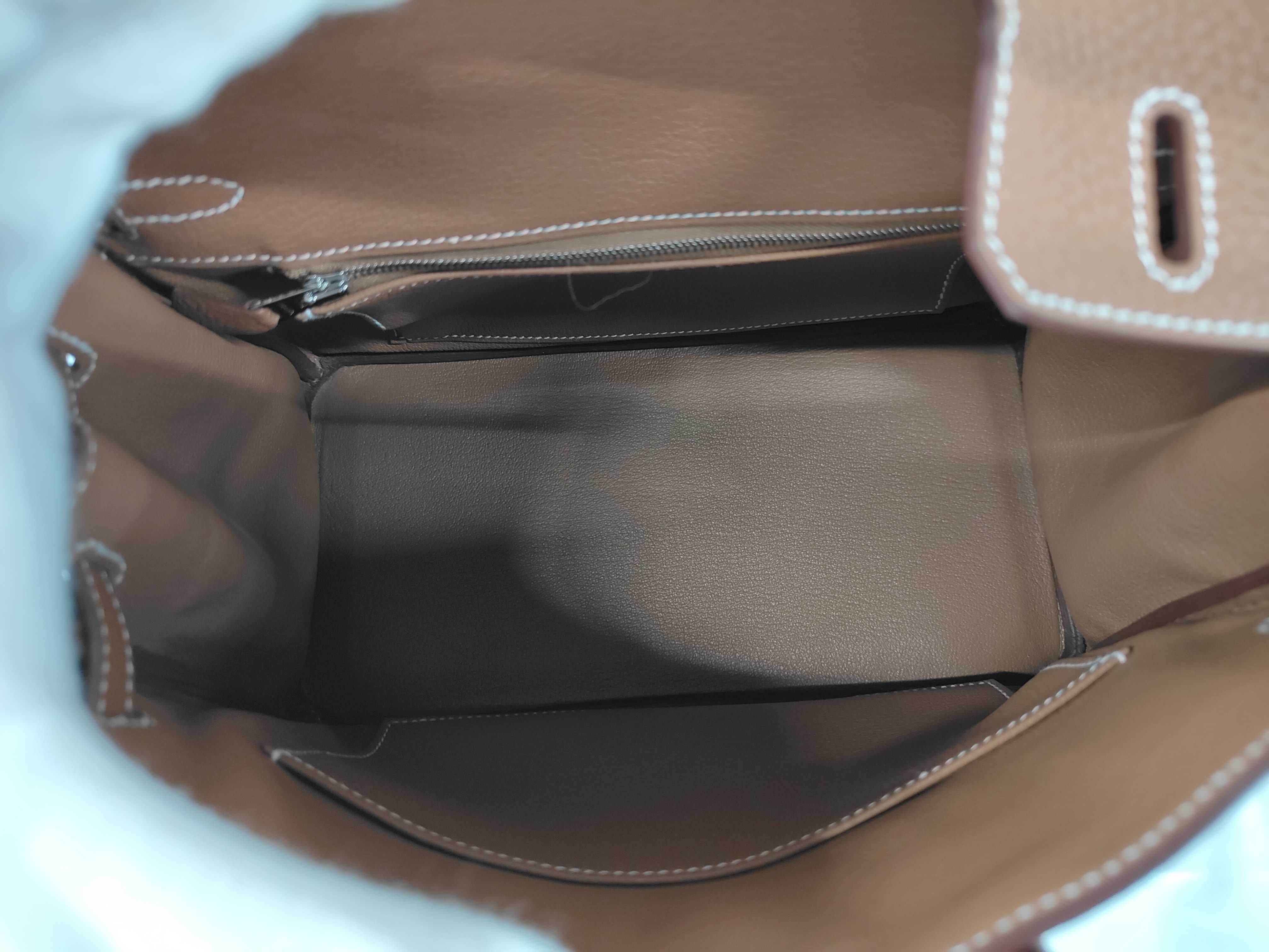 Birkin 25 Togo Leather Gold Silver Hardware G Stamp Handbag — view 9